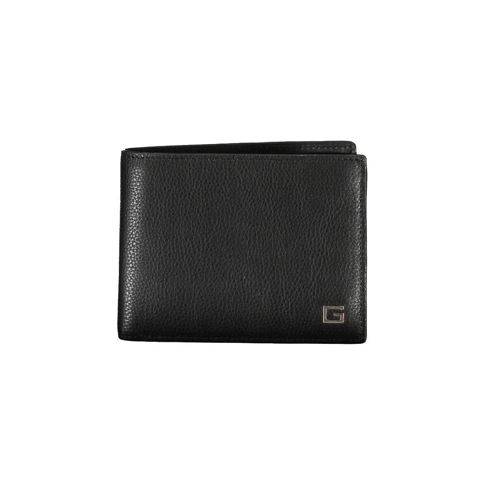 Guess Jeans Sleek Black Leather Dual Compartment Wallet - Arichezz.store