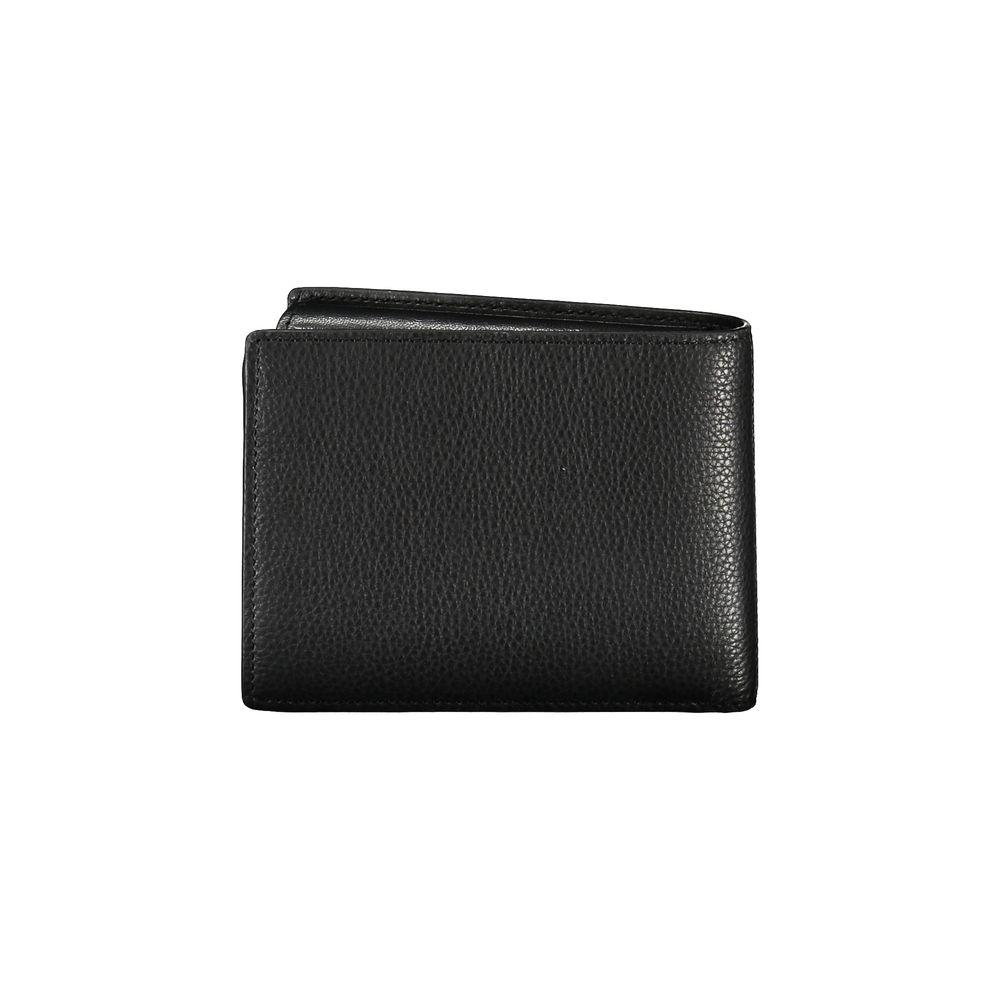 Guess Jeans Sleek Black Leather Dual Compartment Wallet - Arichezz.store