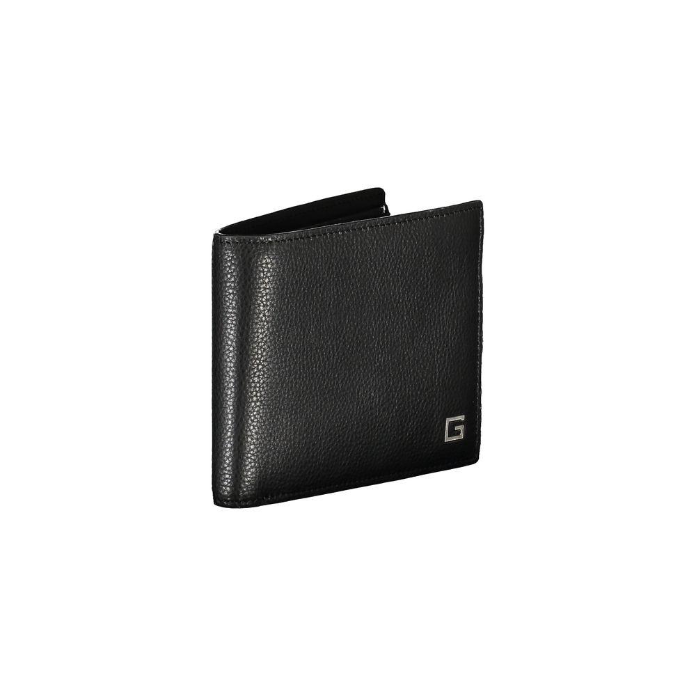 Guess Jeans Sleek Black Leather Dual Compartment Wallet - Arichezz.store