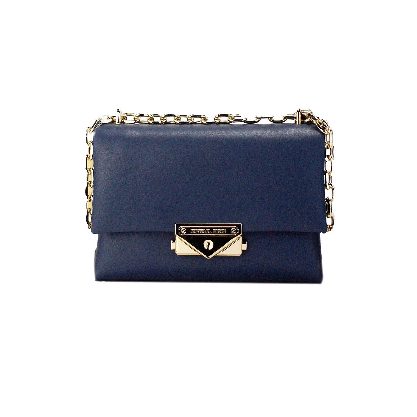 Michael Kors Cece Small Navy Vegan Leather Convertible Flap Crossbody Bag - Arichezz.store