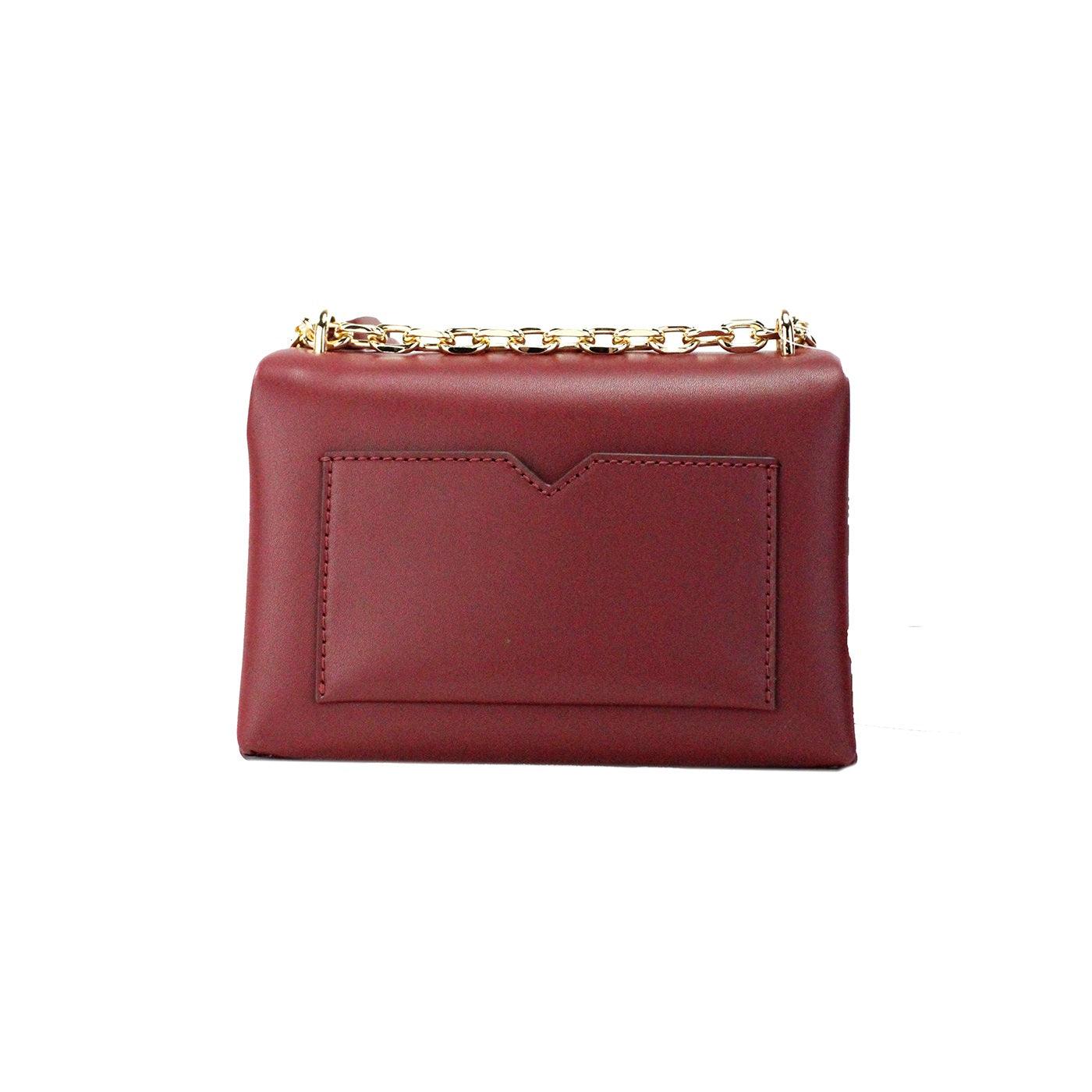 Michael Kors Cece Small Dark Cherry Vegan Leather Convertible Flap Crossbody Bag - Arichezz.store