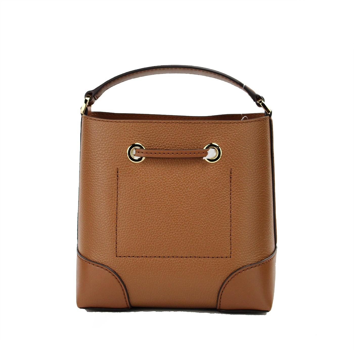 Michael Kors Mercer Small Luggage Pebbled Leather Bucket Crossbody Bag Purse - Arichezz.store