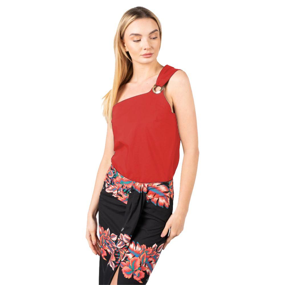 PINKO Chic Asymmetric Cotton Top with Logo Detail - Arichezz.store