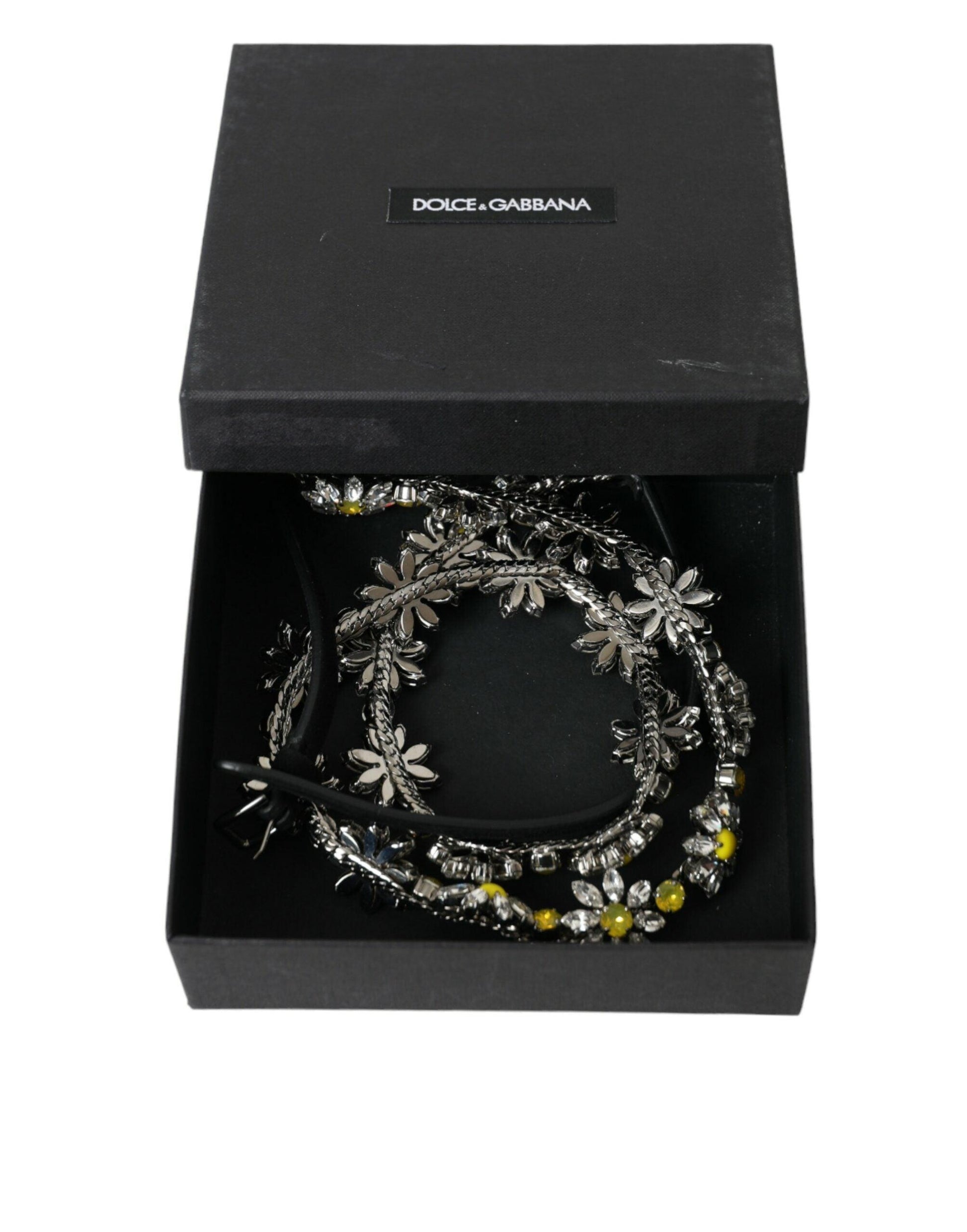 Dolce & Gabbana Elegant Crystal-Embellished Leather Belt - Arichezz.store