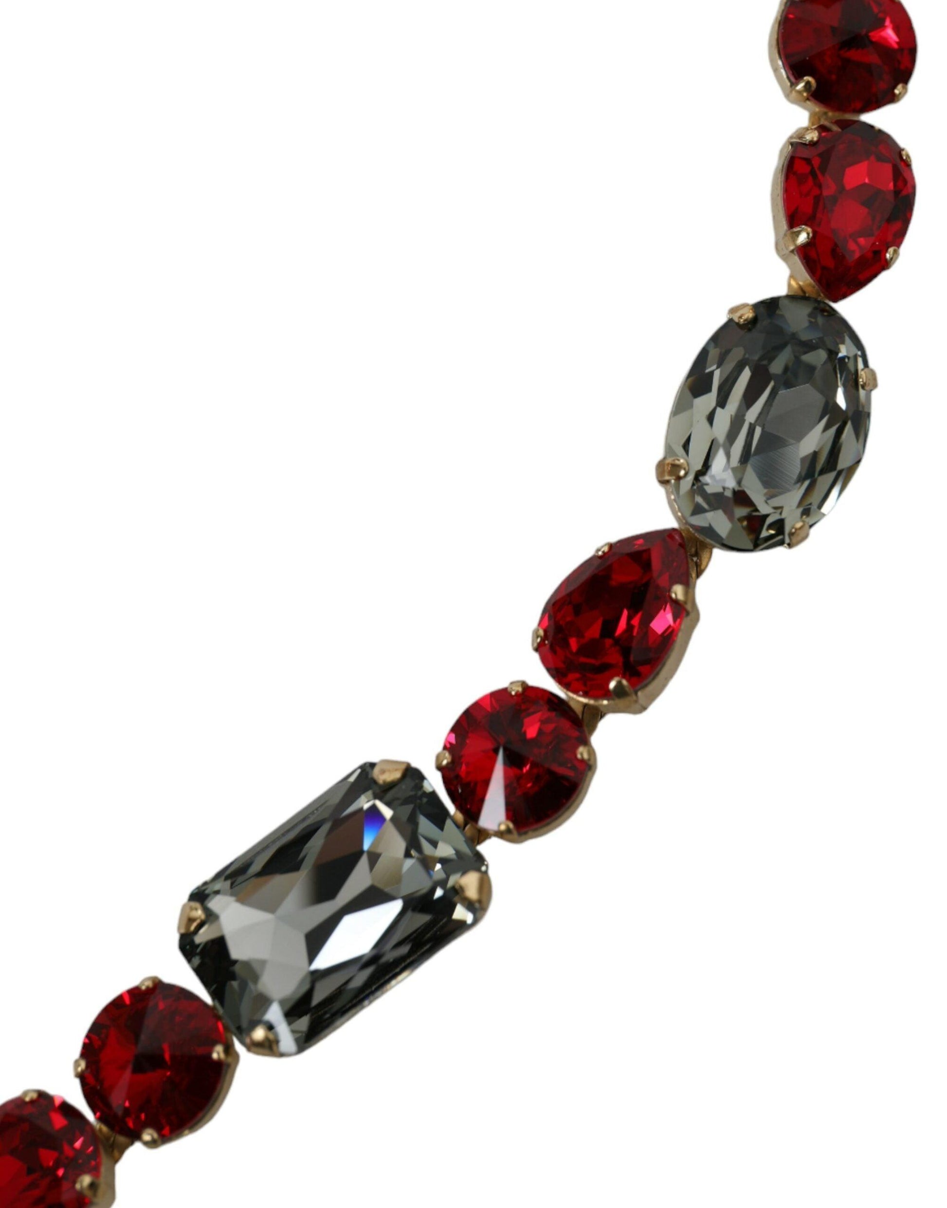 Dolce & Gabbana Radiant Red Crystal Buckle Waist Belt - Arichezz.store