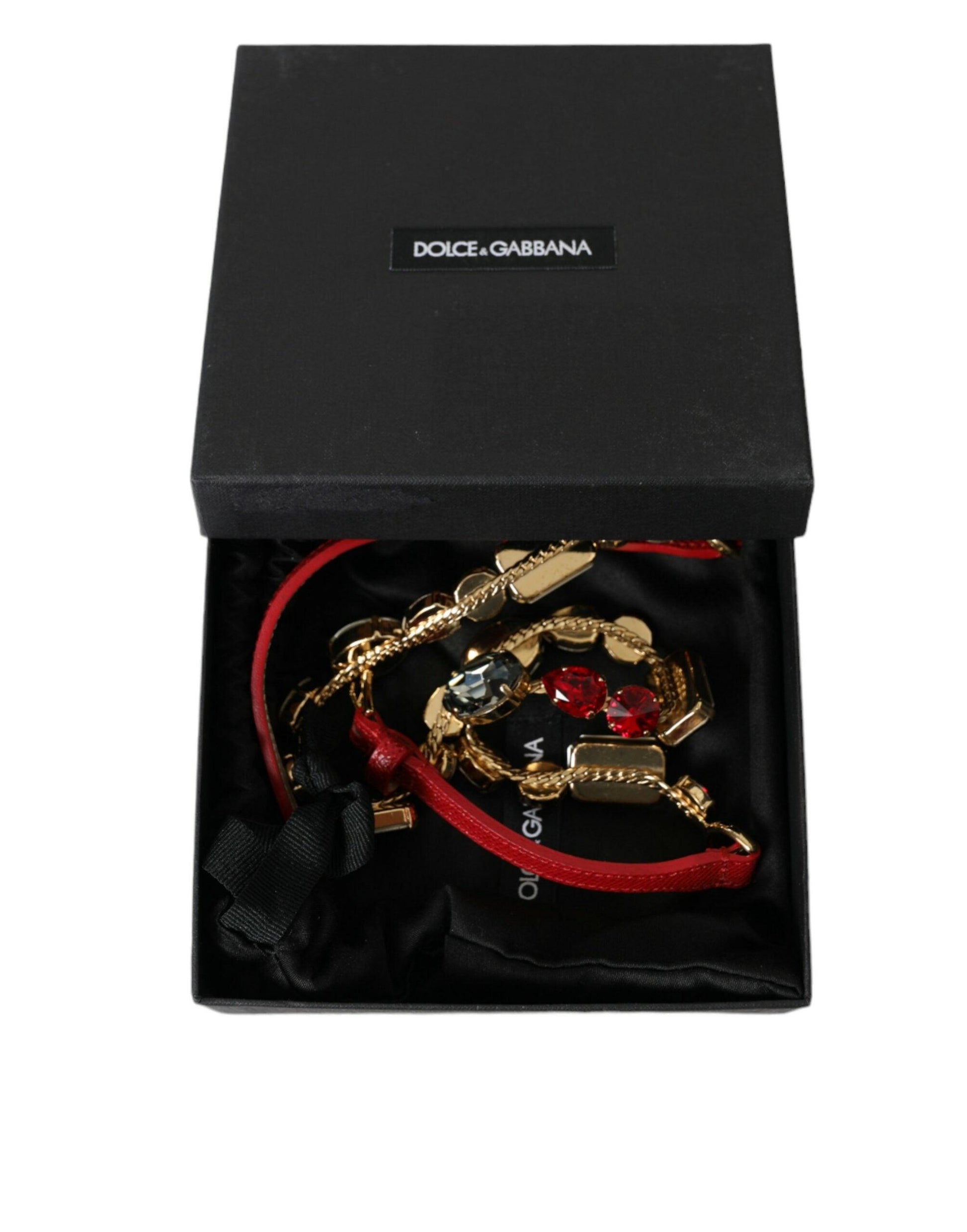 Dolce & Gabbana Radiant Red Crystal Buckle Waist Belt - Arichezz.store