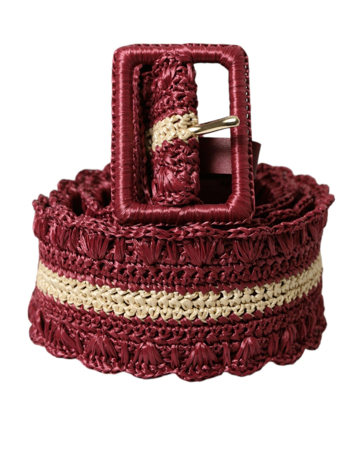 Dolce & Gabbana Maroon Elegance Canvas Waist Belt - Arichezz.store