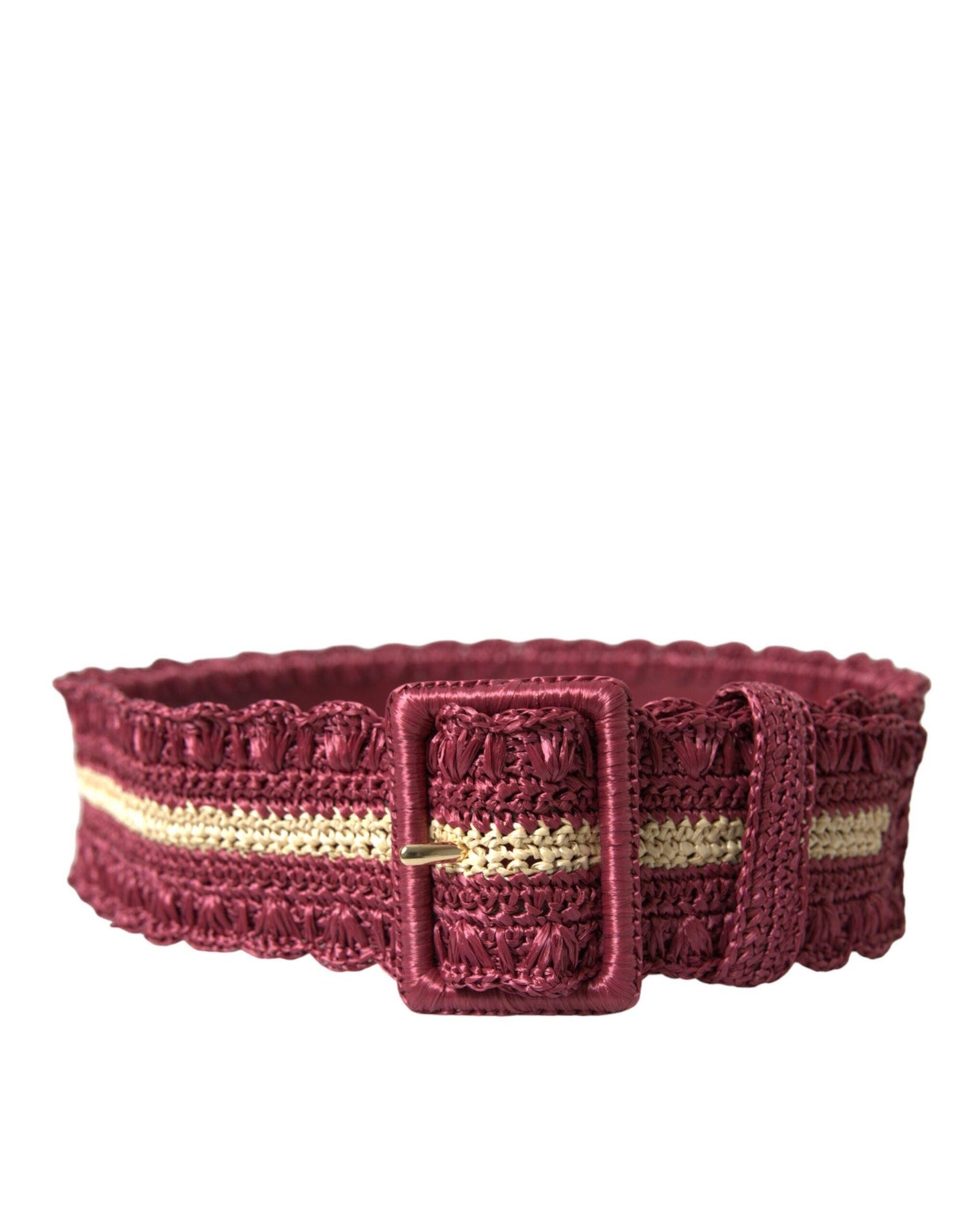 Dolce & Gabbana Maroon Elegance Canvas Waist Belt - Arichezz.store