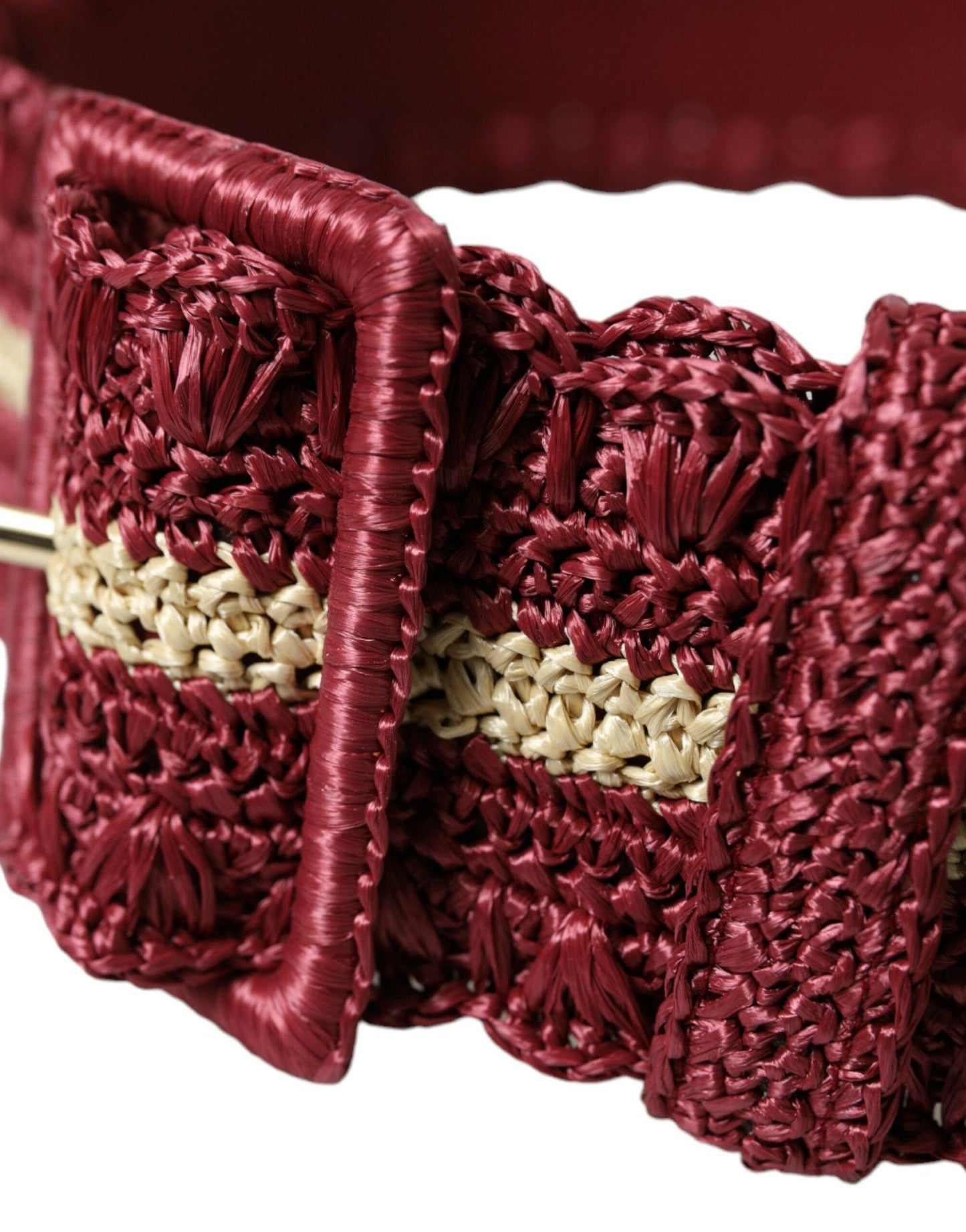 Dolce & Gabbana Maroon Elegance Canvas Waist Belt - Arichezz.store