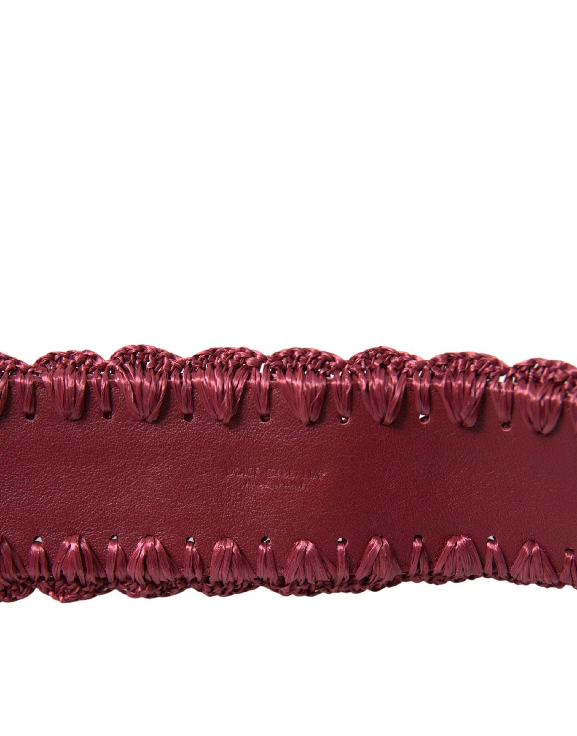 Dolce & Gabbana Maroon Elegance Canvas Waist Belt - Arichezz.store