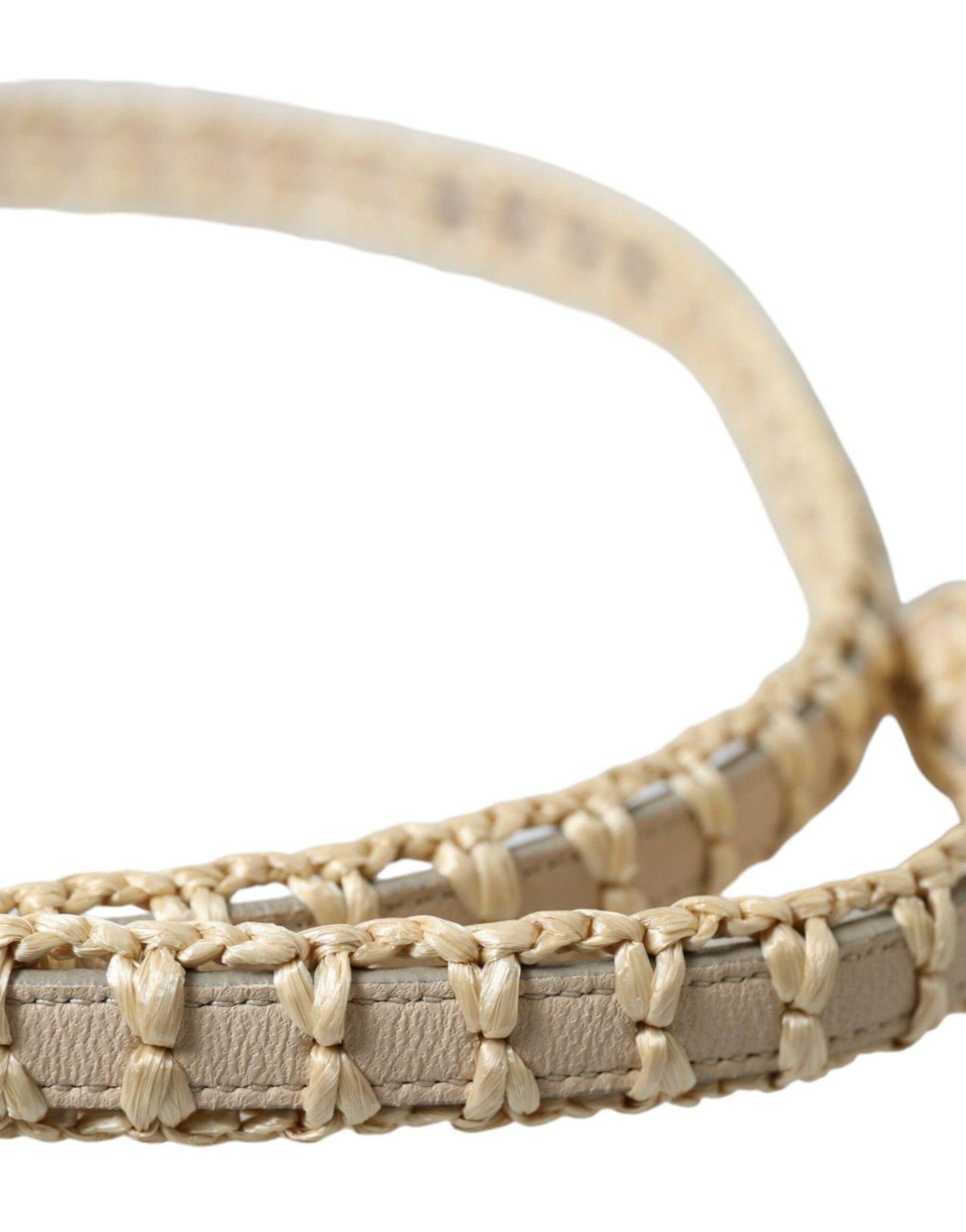 Dolce & Gabbana Elegant Beige Leather Waist Belt - Arichezz.store