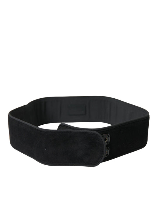 Dolce & Gabbana Elegant Suede Waist Belt in Timeless Black - Arichezz.store