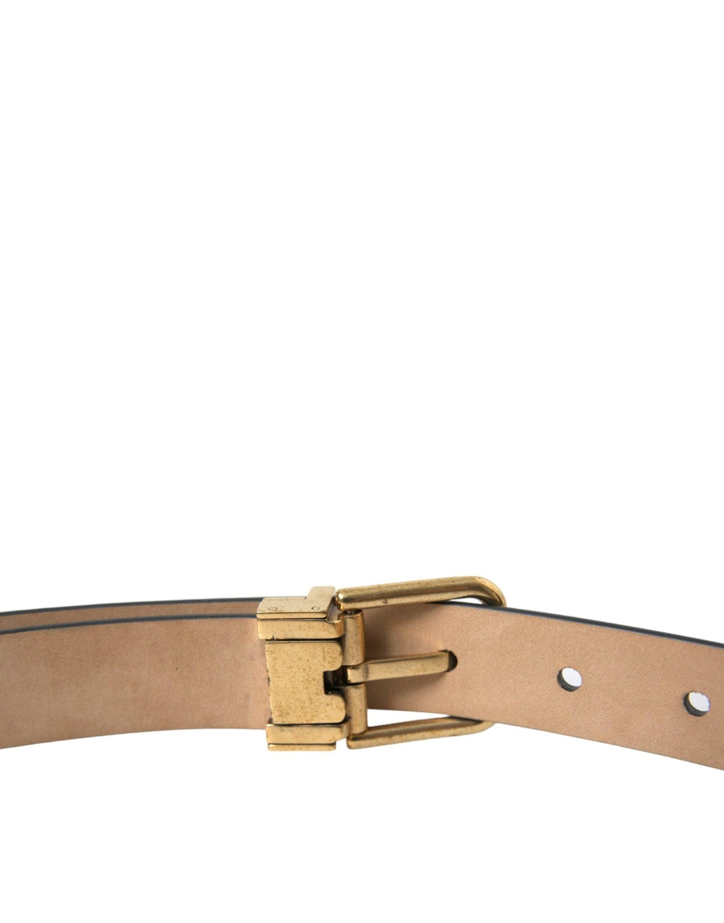 Dolce & Gabbana Elegant Black Leather Waist Belt with Logo Buckle - Arichezz.store