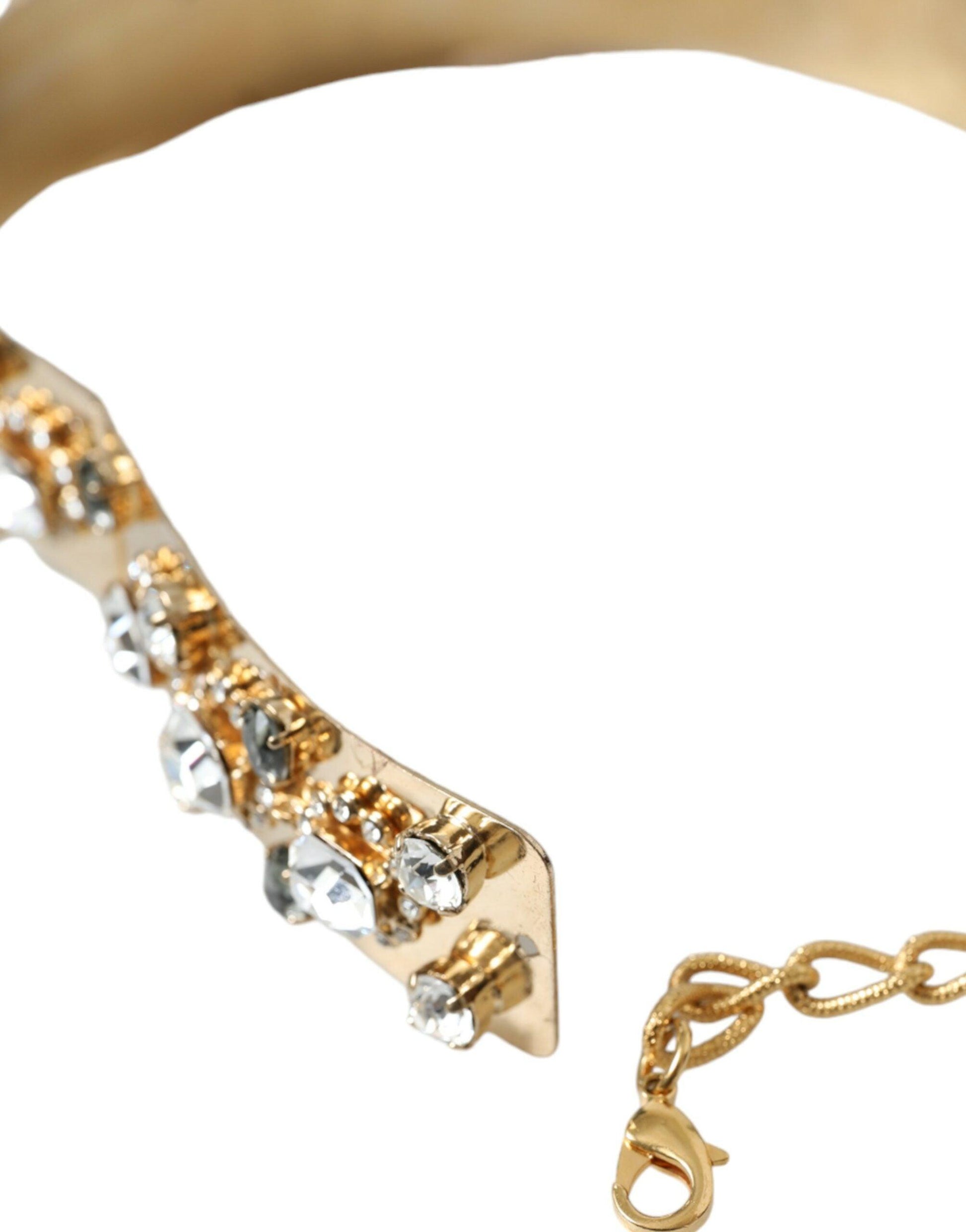 Dolce & Gabbana Gold-Tone Crystal Embellished Waist Belt - Arichezz.store