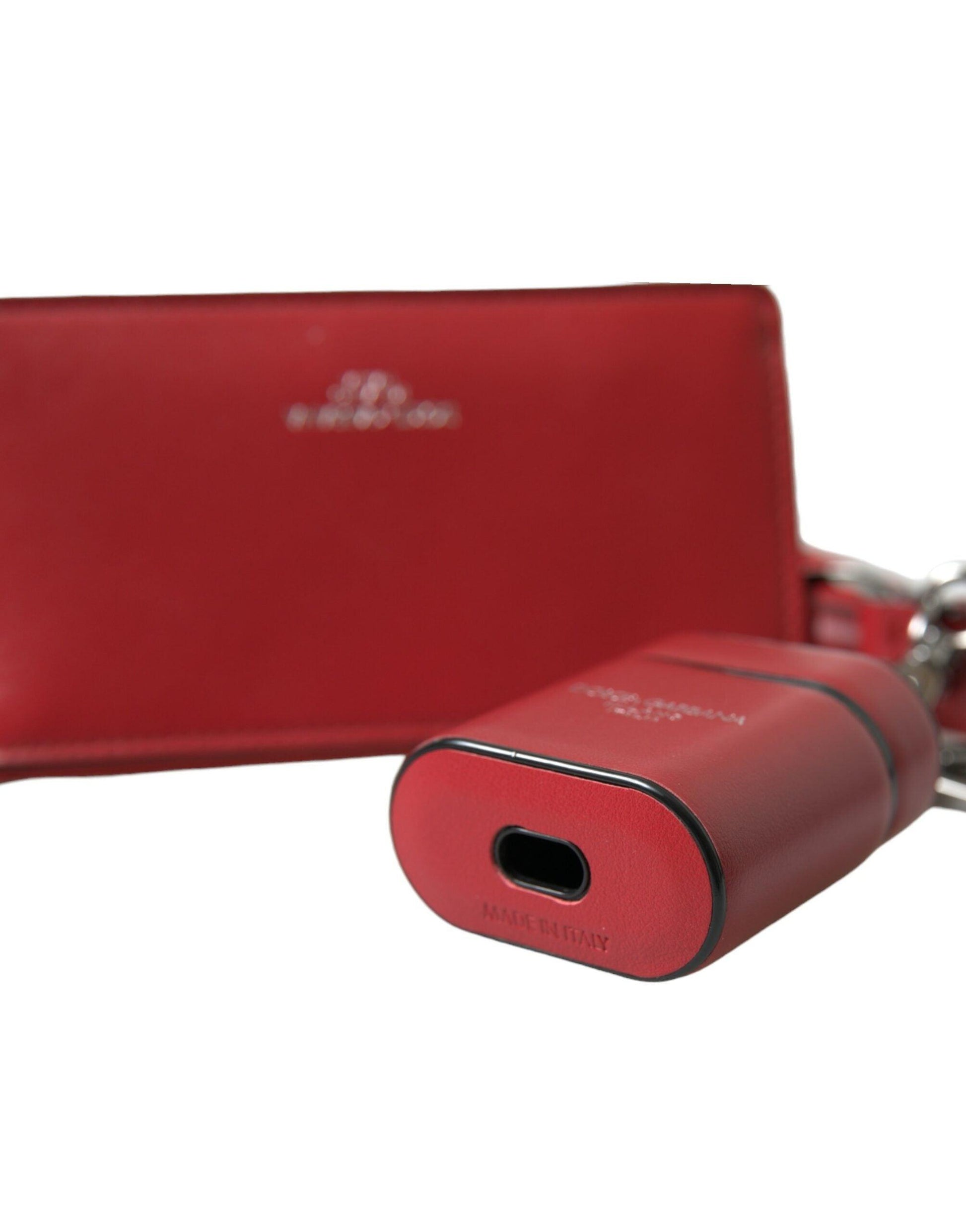 Dolce & Gabbana Elegant Red Leather Airpods Case - Arichezz.store