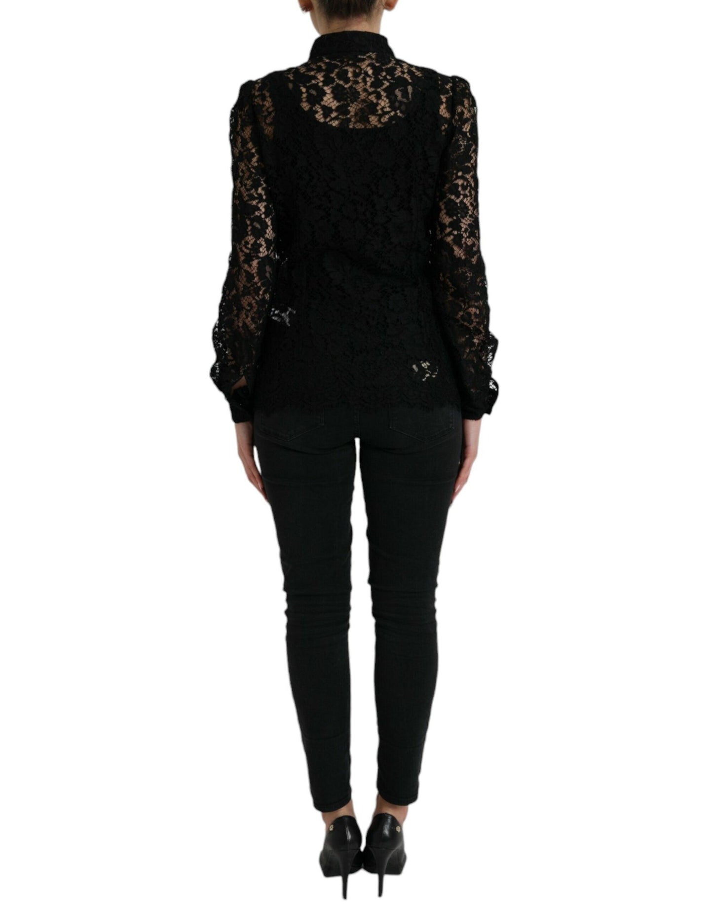 Dolce & Gabbana Elegant Floral Lace Blouse Top - Arichezz.store