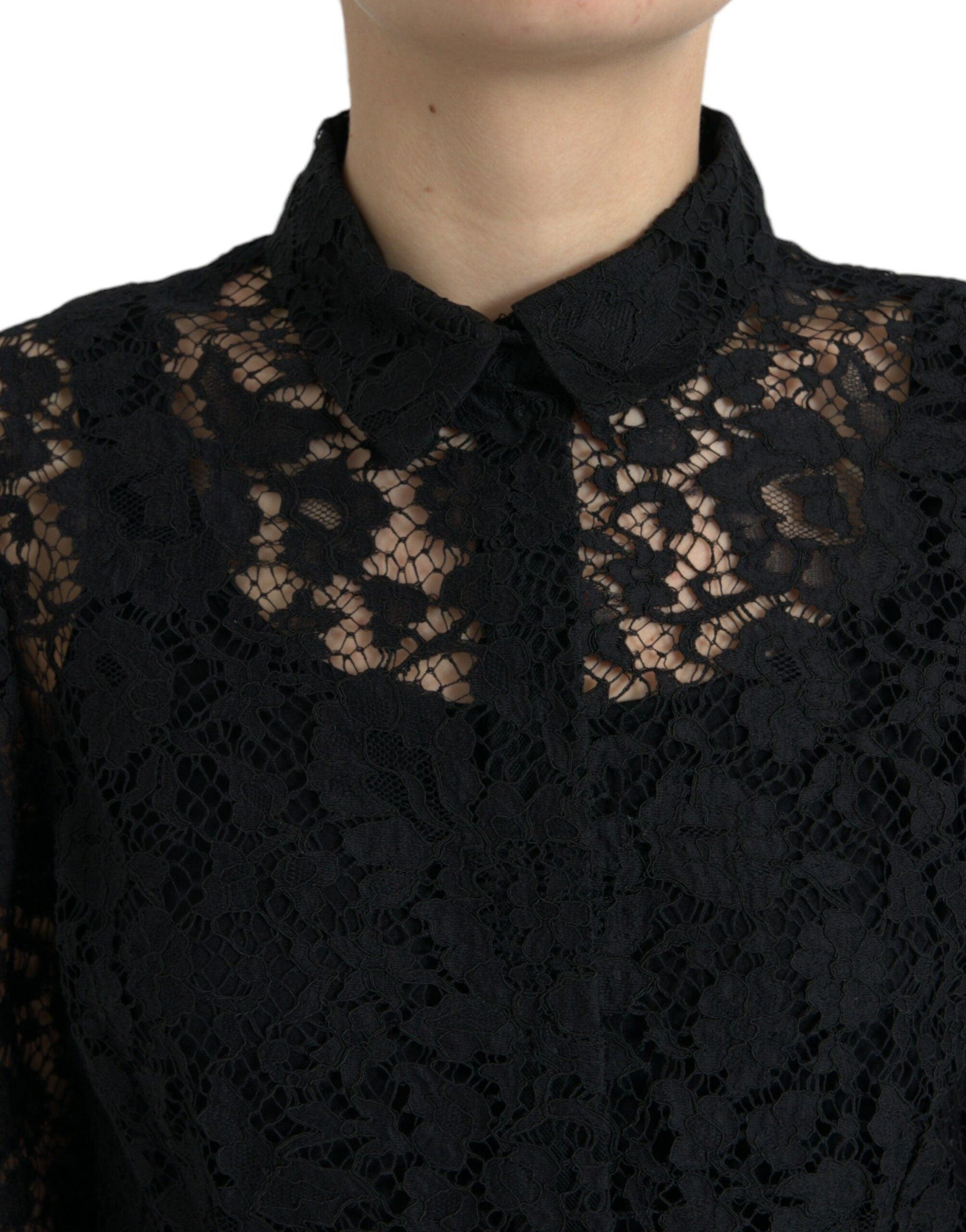 Dolce & Gabbana Elegant Floral Lace Blouse Top - Arichezz.store