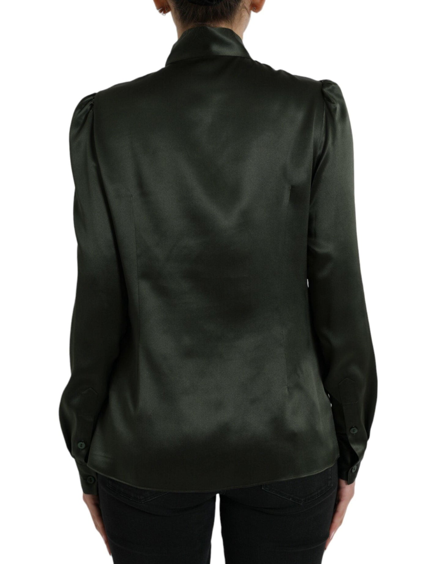 Dolce & Gabbana Elegant Silk Ascot Collar Blouse - Arichezz.store