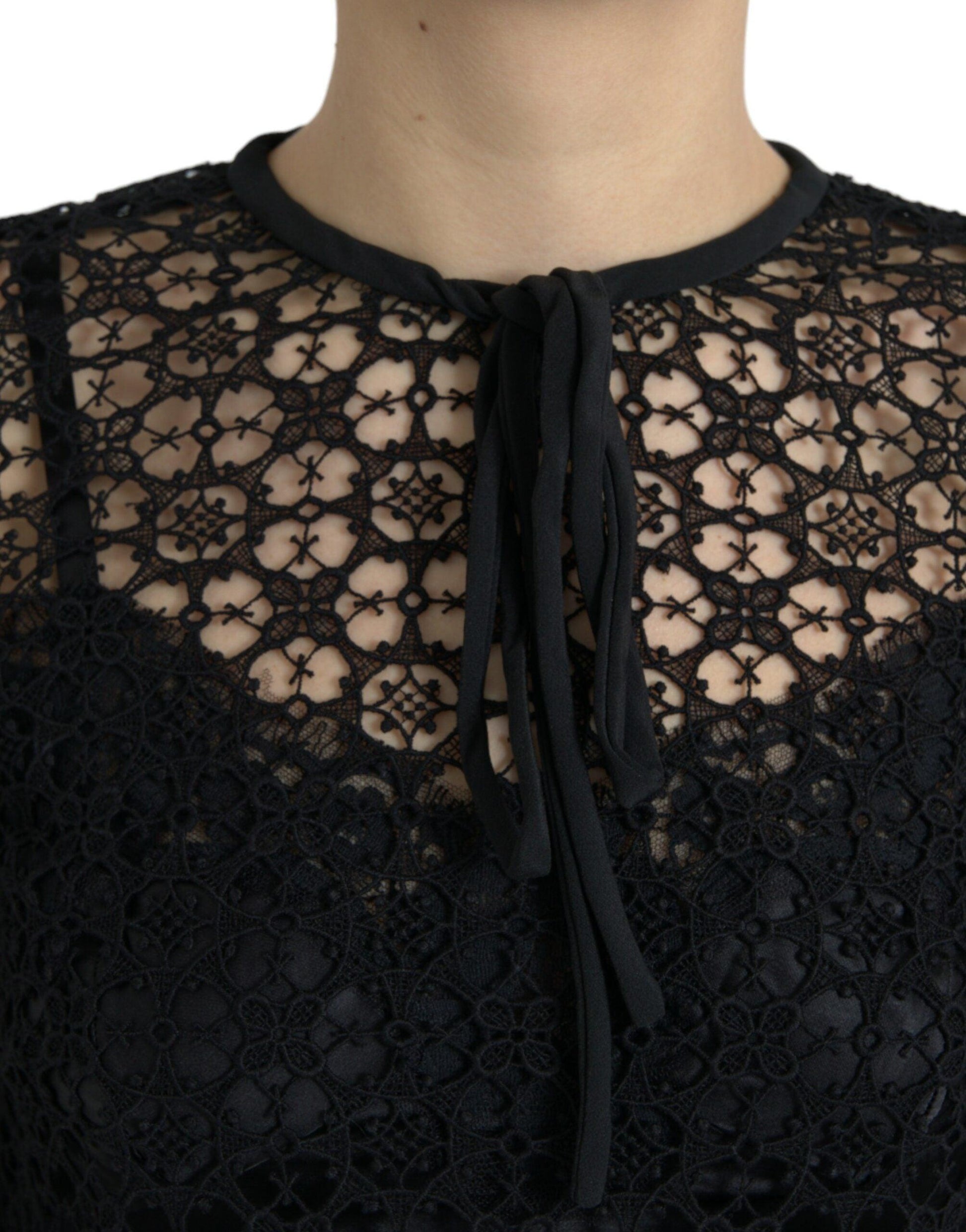 Dolce & Gabbana Elegant Floral Lace Blouse Top - Arichezz.store