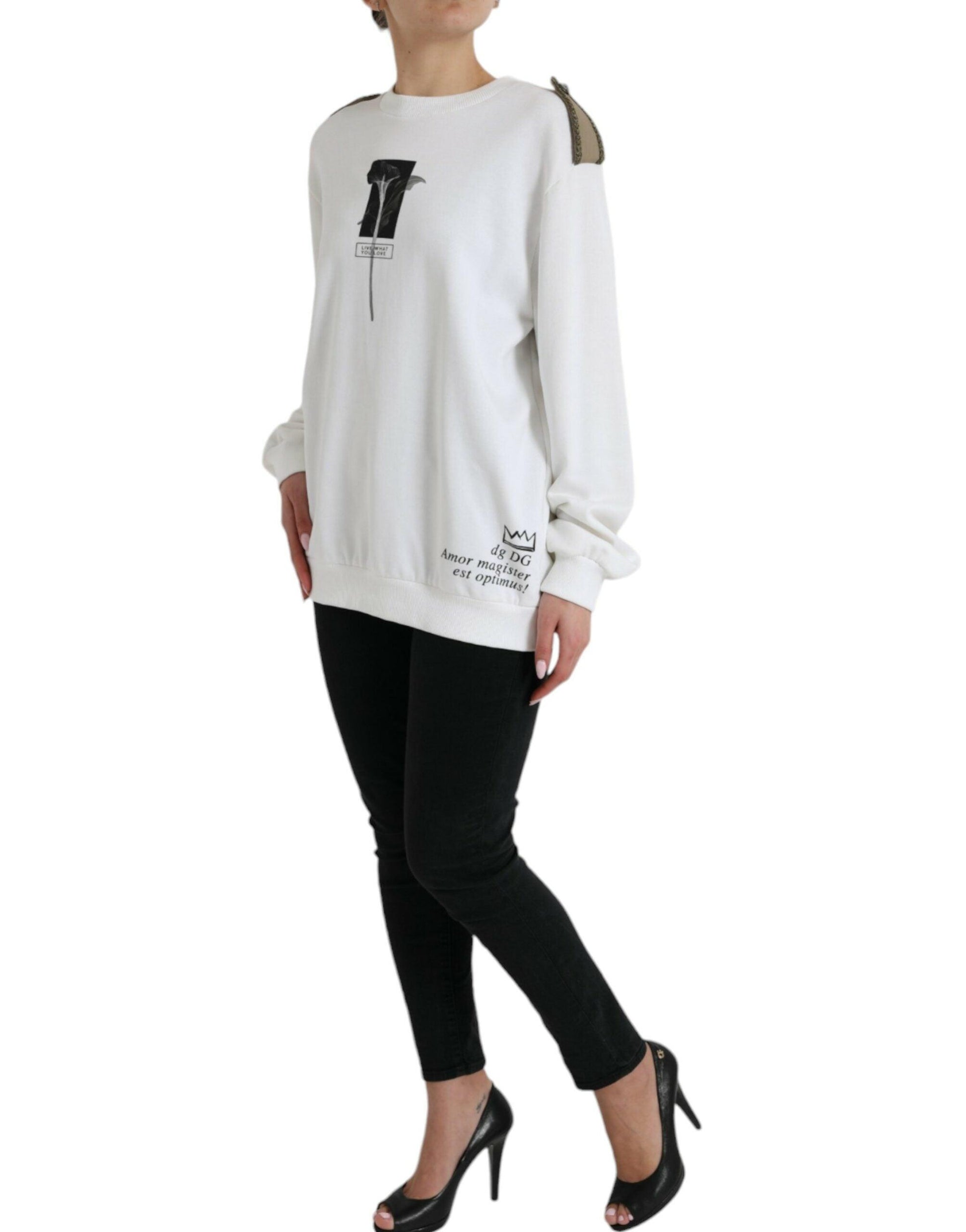 Dolce & Gabbana Chic Black and White Crew Neck Sweater - Arichezz.store