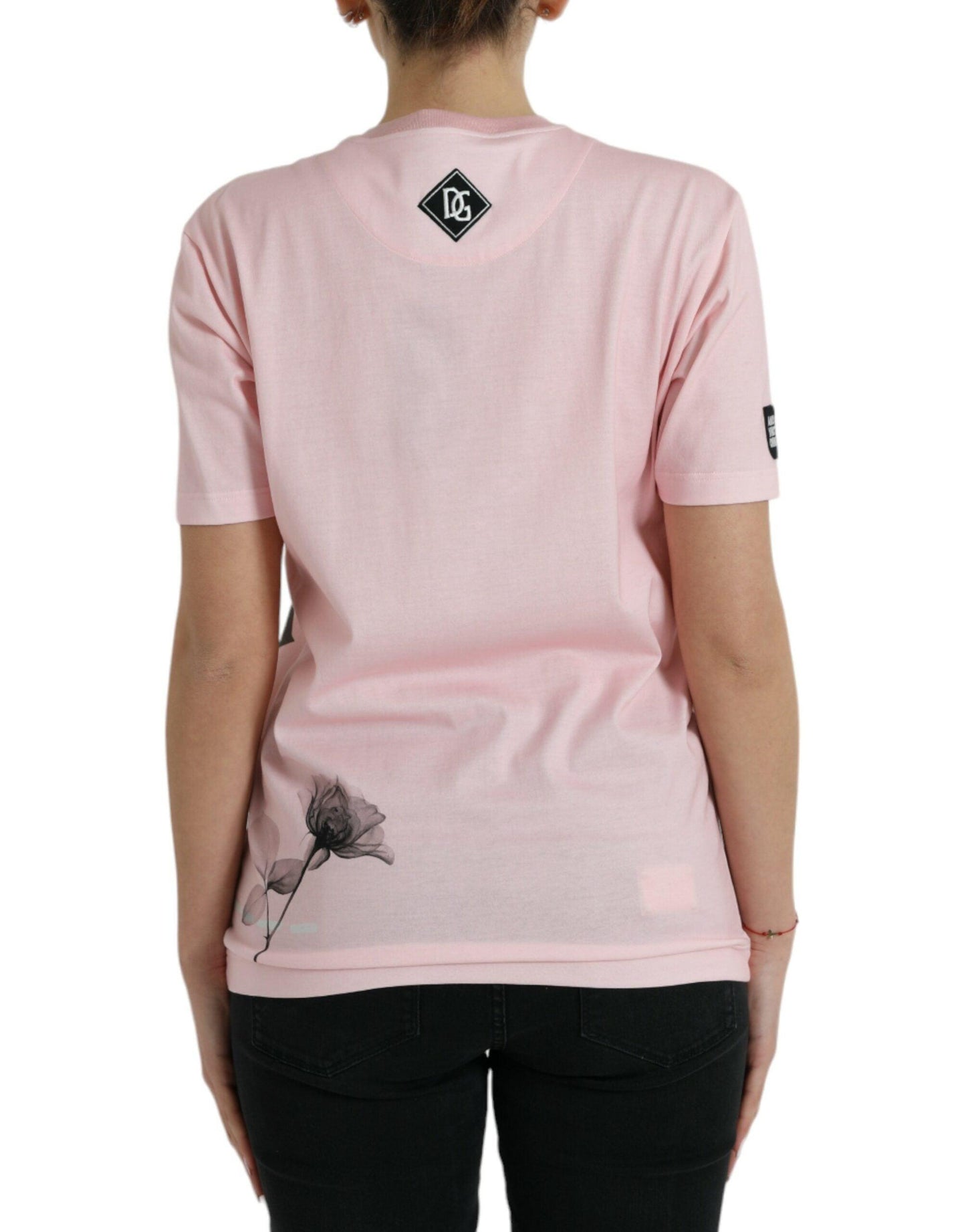 Dolce & Gabbana Chic Pink Floral Cotton Tee - Arichezz.store