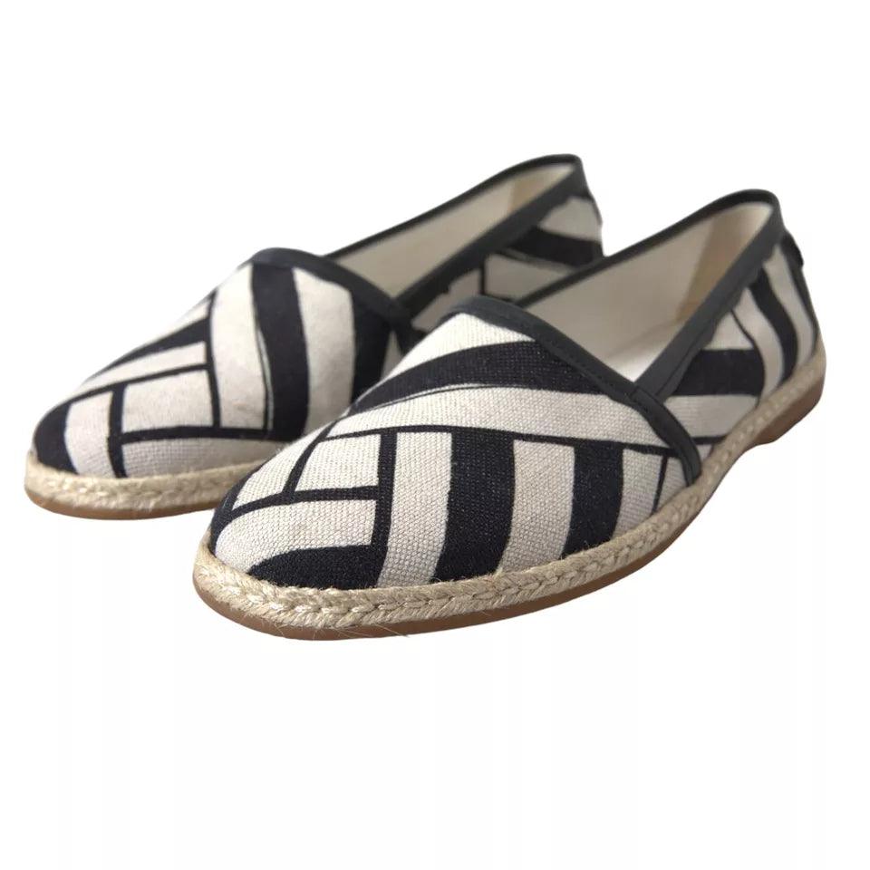 Dolce & Gabbana Elegant Striped Leather Espadrilles - Arichezz.store