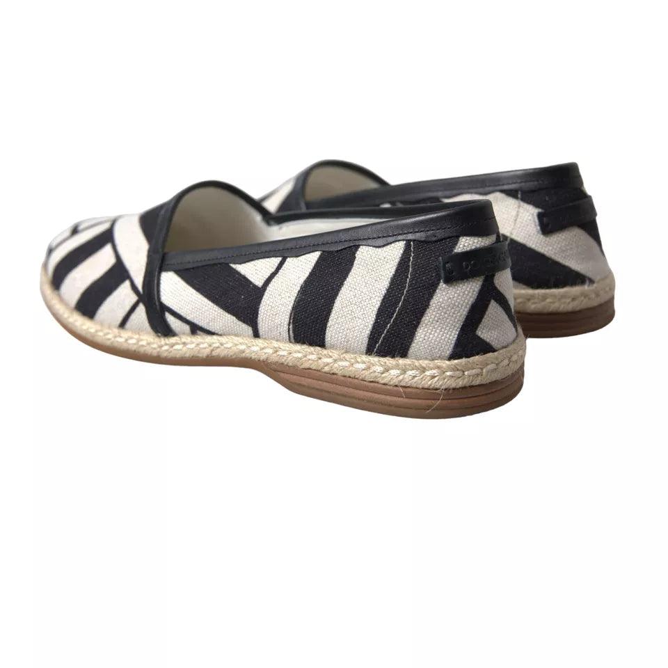 Dolce & Gabbana Elegant Striped Leather Espadrilles - Arichezz.store