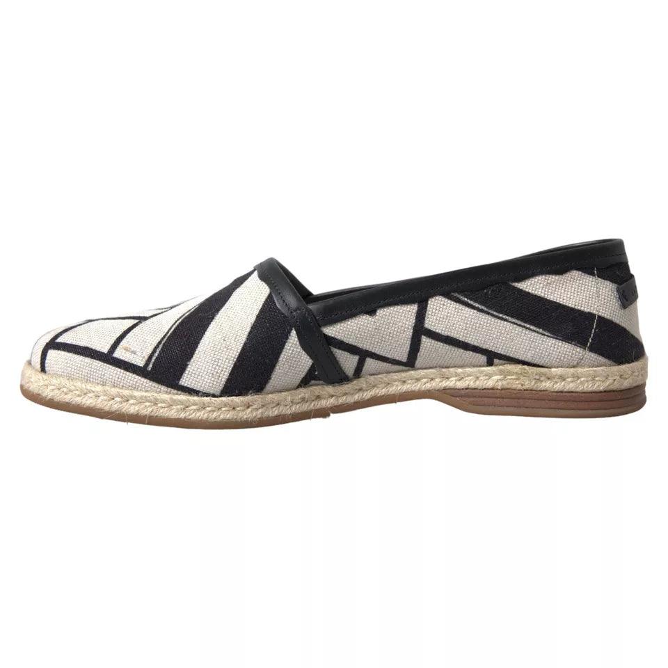 Dolce & Gabbana Elegant Striped Leather Espadrilles - Arichezz.store