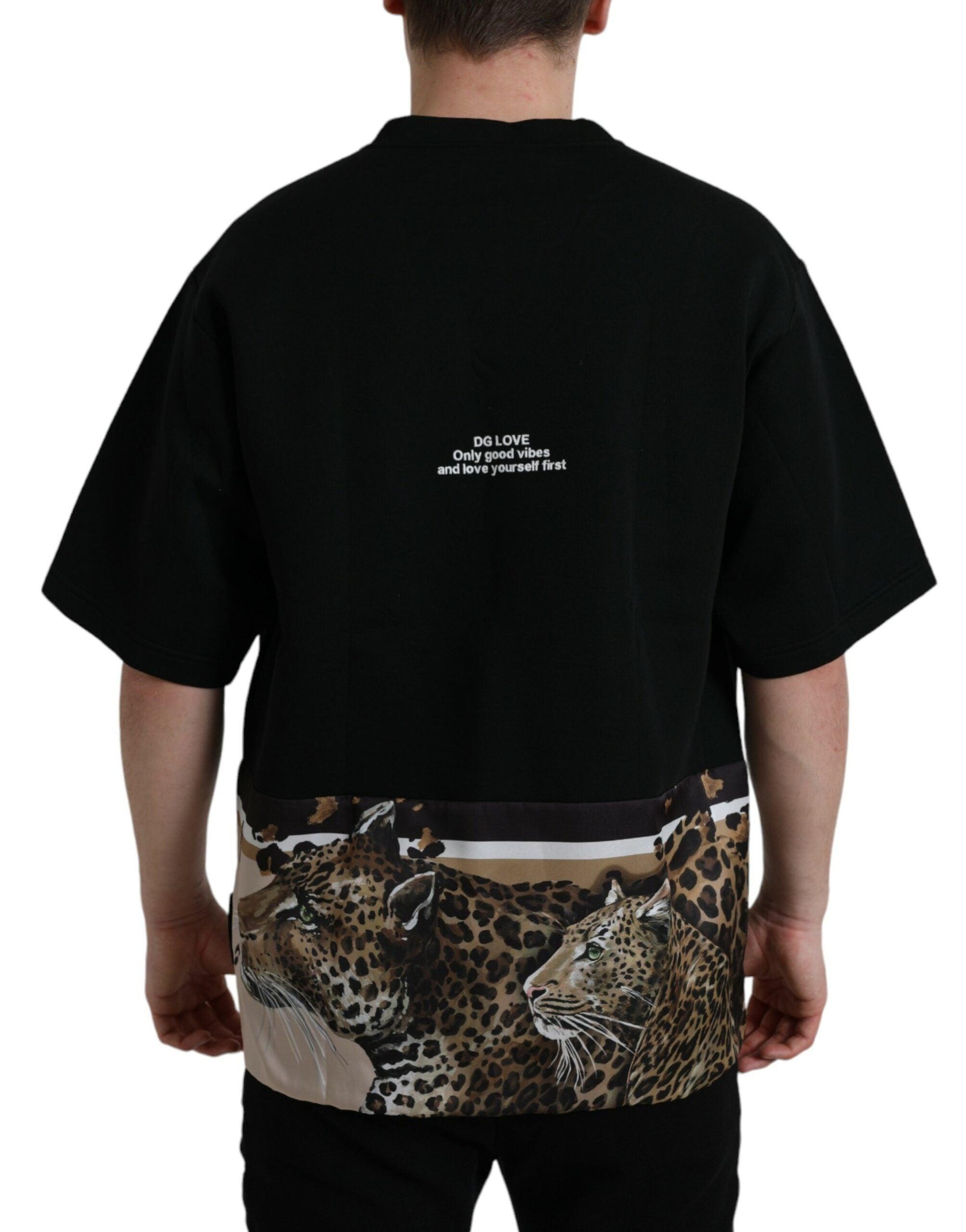 Dolce & Gabbana Elegant Leopard Print Crew Neck Tee - Arichezz.store