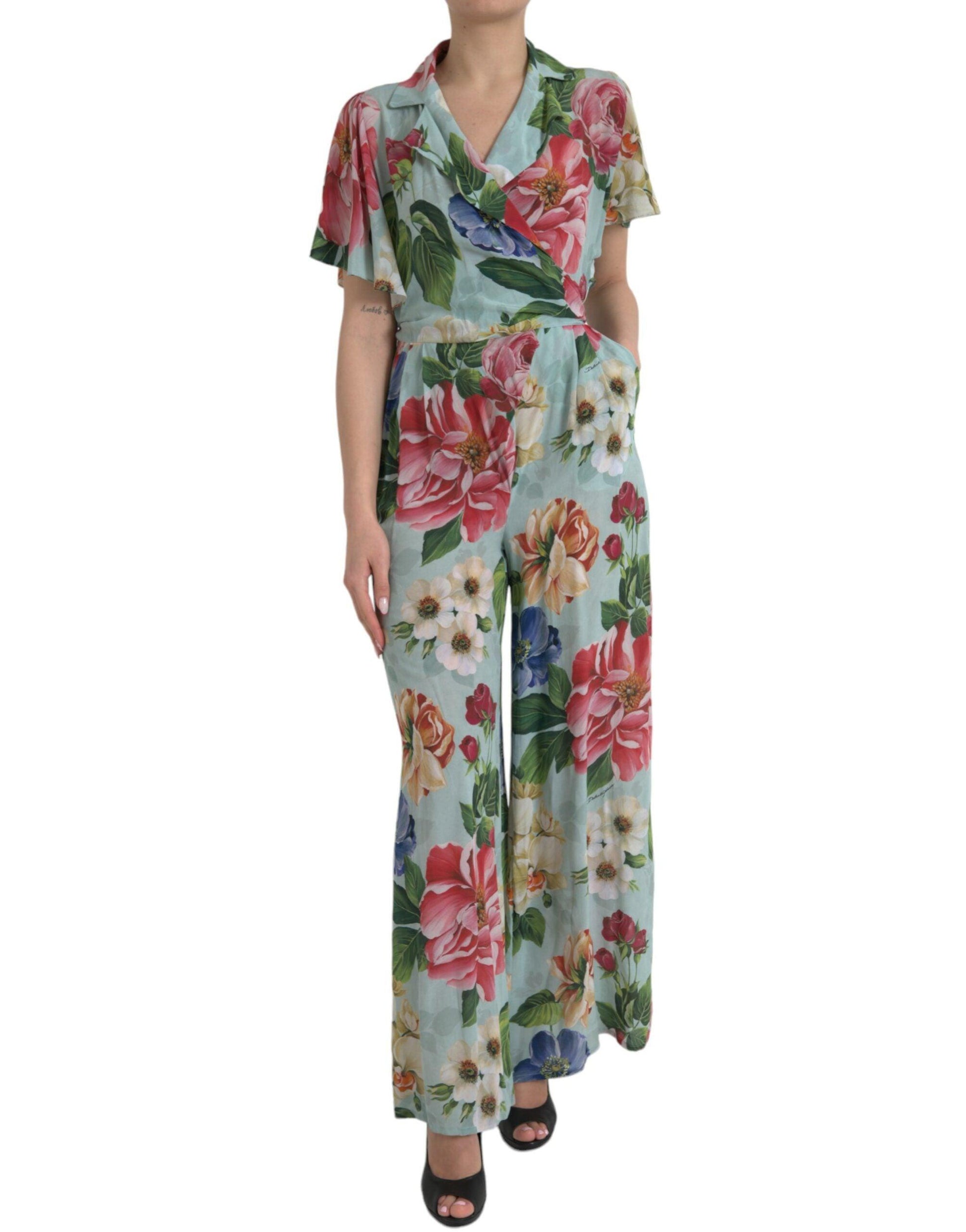 Dolce & Gabbana Elegant Floral Silk Crepe Jumpsuit - Arichezz.store