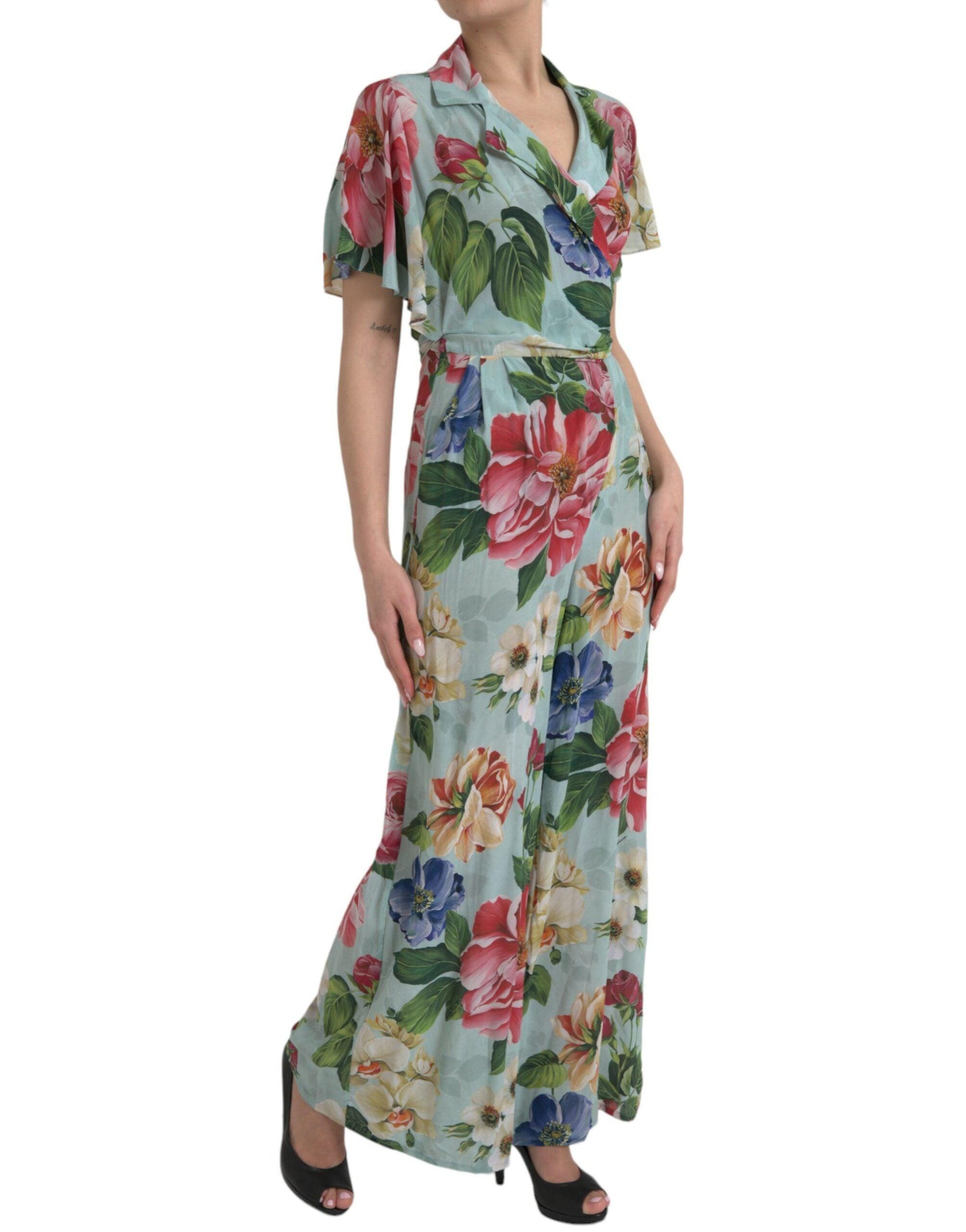 Dolce & Gabbana Elegant Floral Silk Crepe Jumpsuit - Arichezz.store