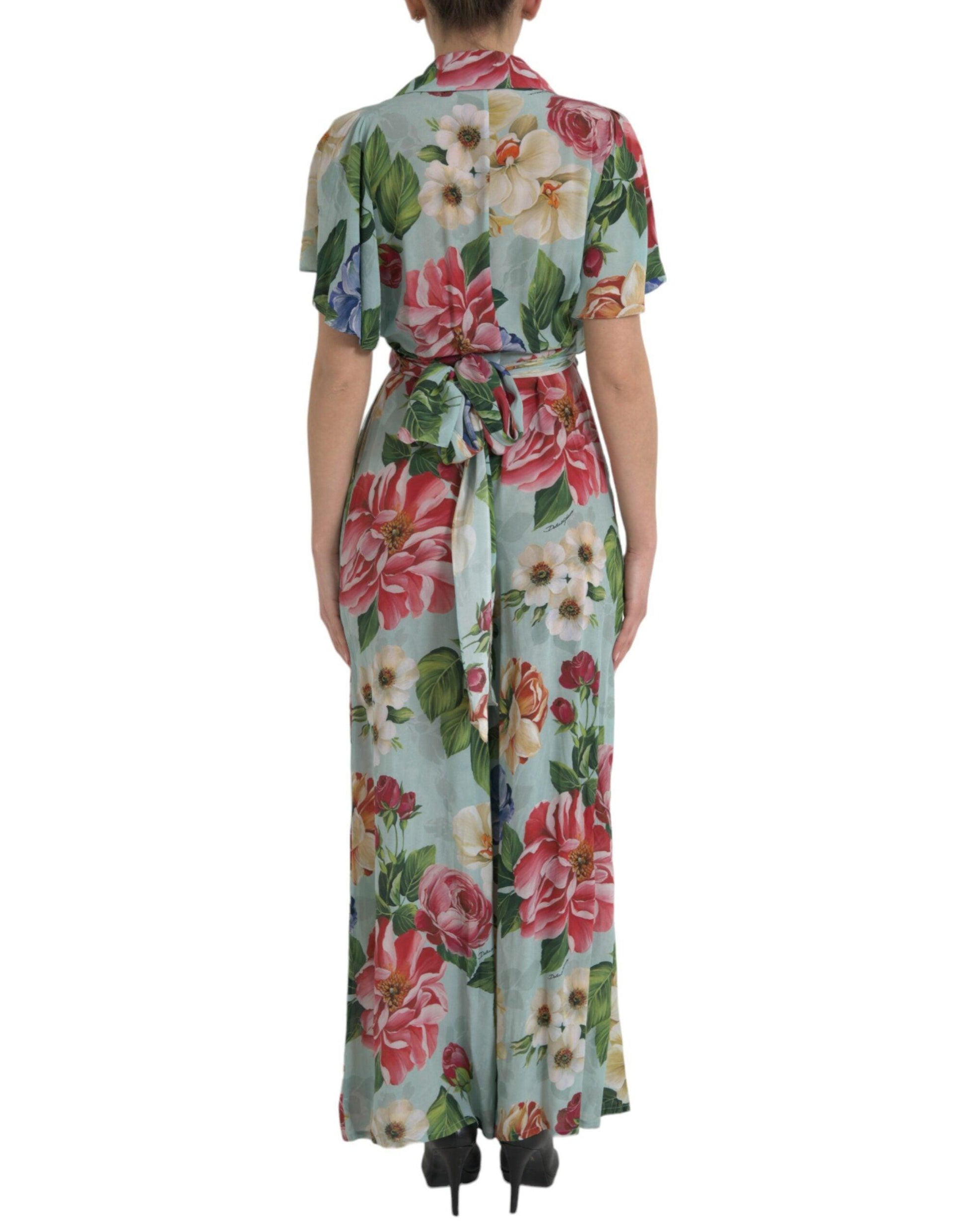 Dolce & Gabbana Elegant Floral Silk Crepe Jumpsuit - Arichezz.store