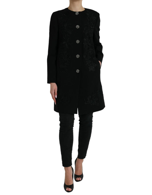 Dolce & Gabbana Floral Buttoned Wool Trench Coat - Arichezz.store