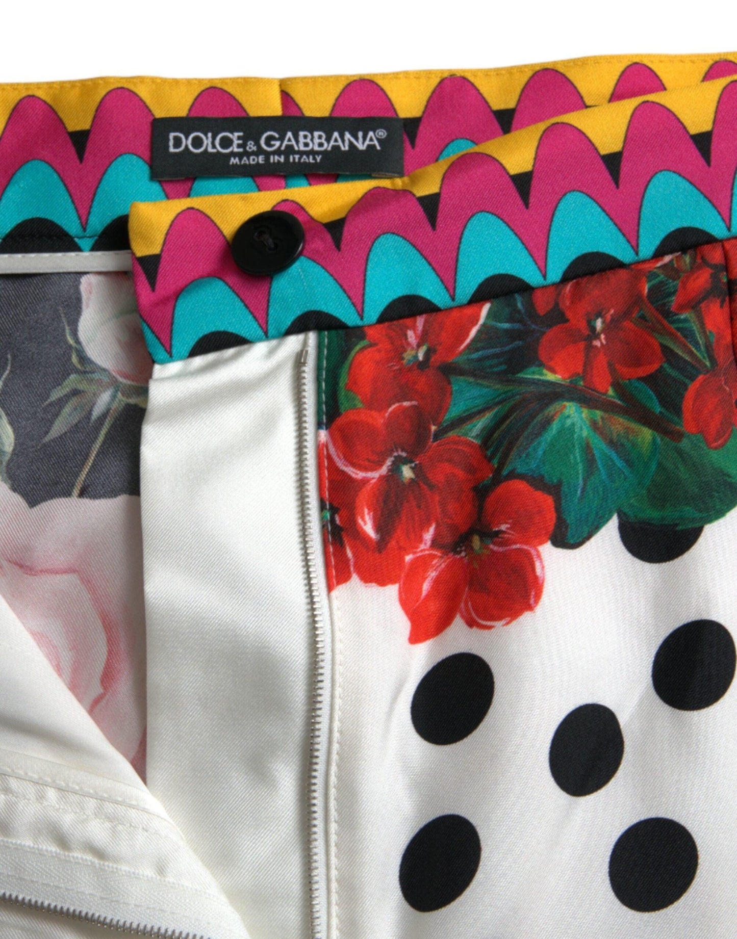 Dolce & Gabbana Multicolor Silk High Waist Hot Pants - Arichezz.store