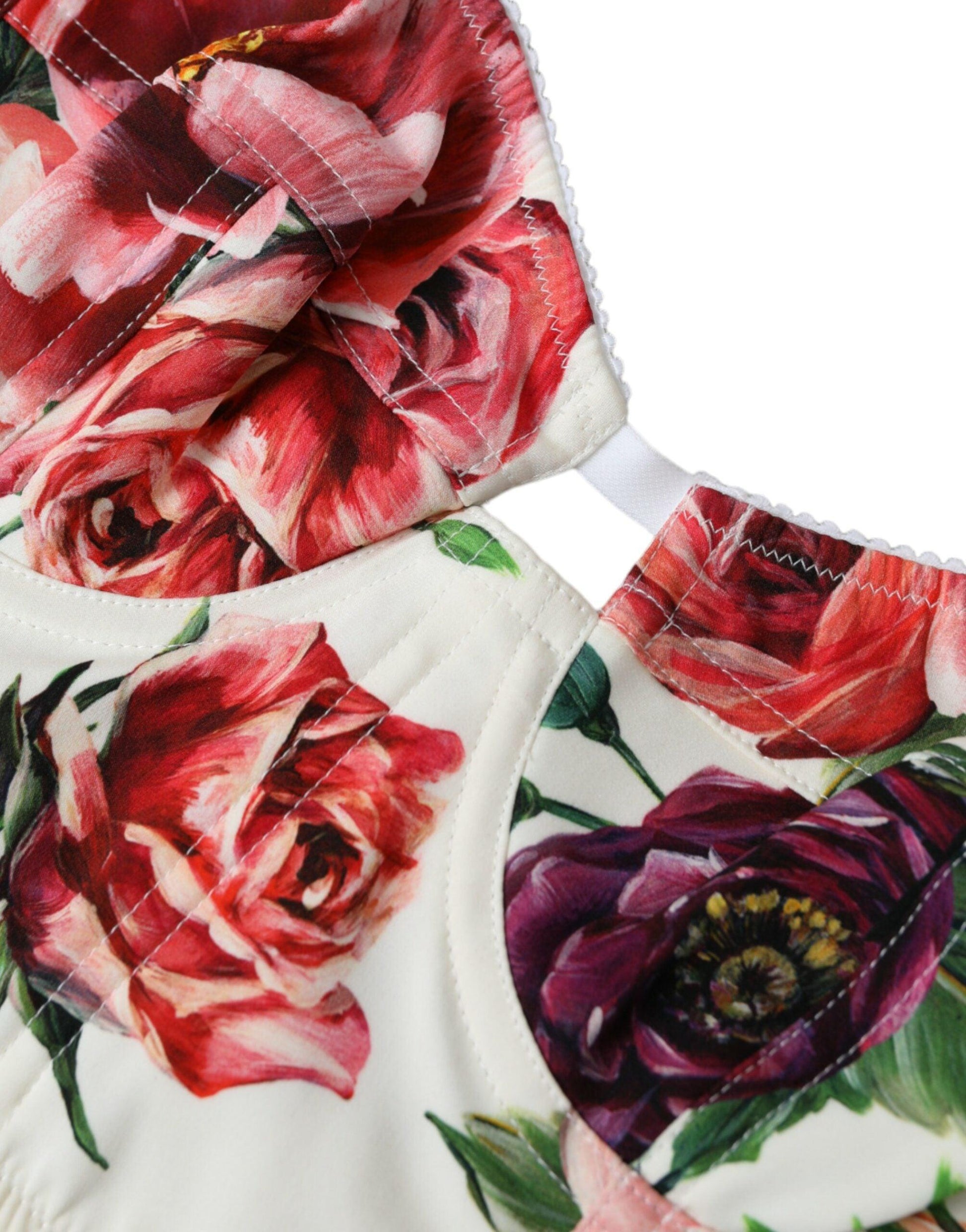 Dolce & Gabbana Floral Silk Blend Bustier Crop Top - Arichezz.store