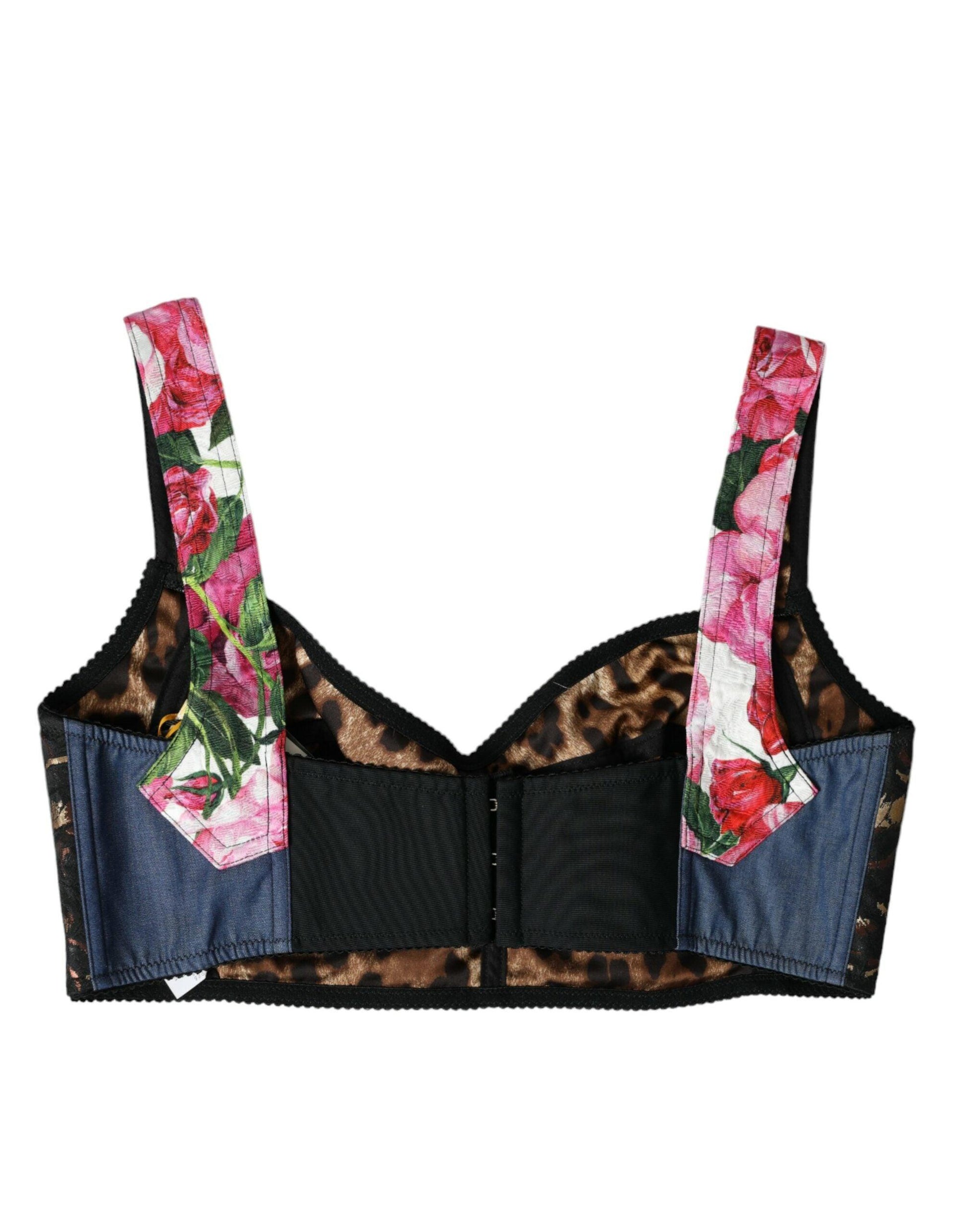 Dolce & Gabbana Floral Patchwork Bustier Crop Top - Arichezz.store