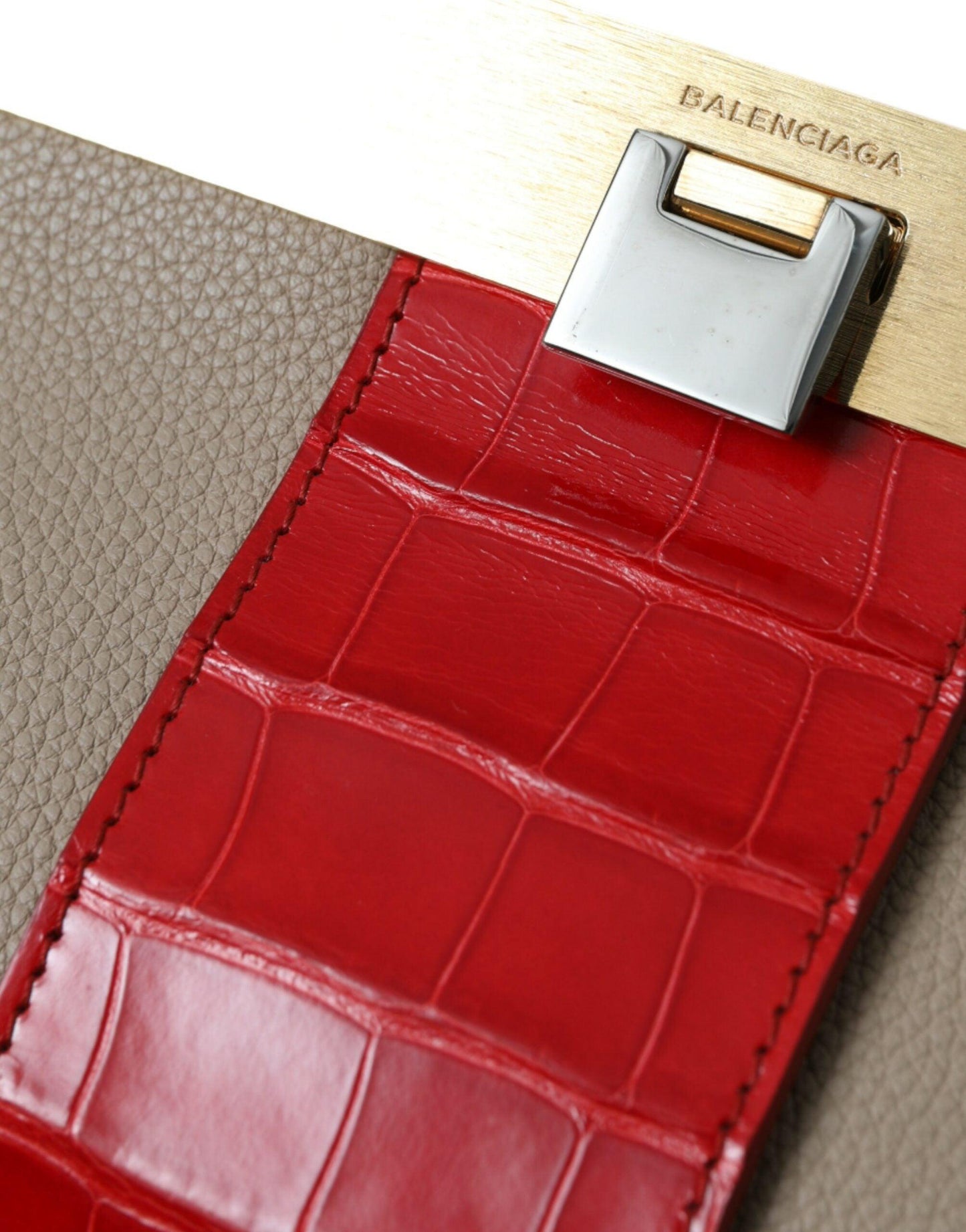 Balenciaga Two Tone Exotic Leather Clutch - Arichezz.store