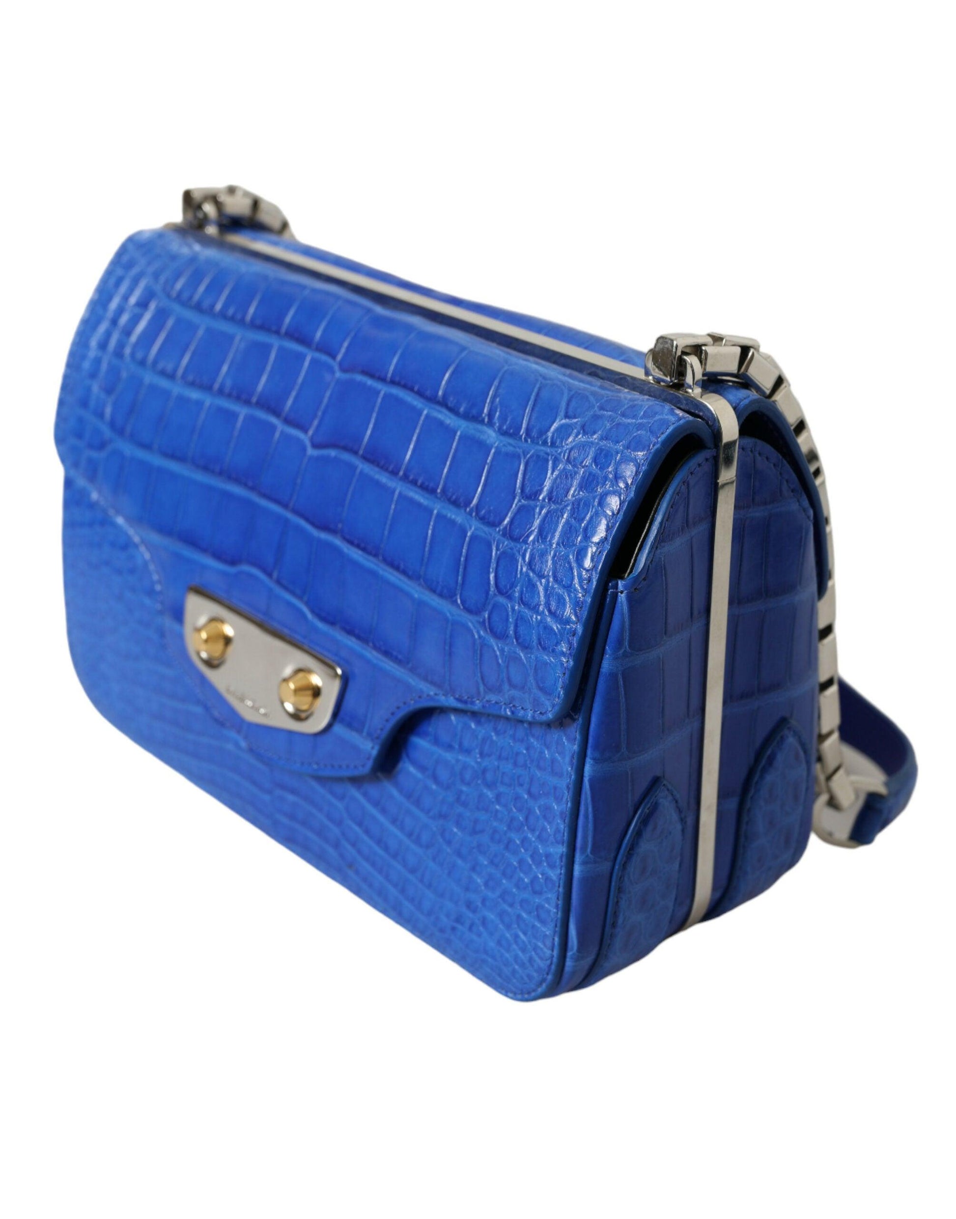 Balenciaga Alligator Skin Mini Shoulder Bag - Elegant Blue - Arichezz.store