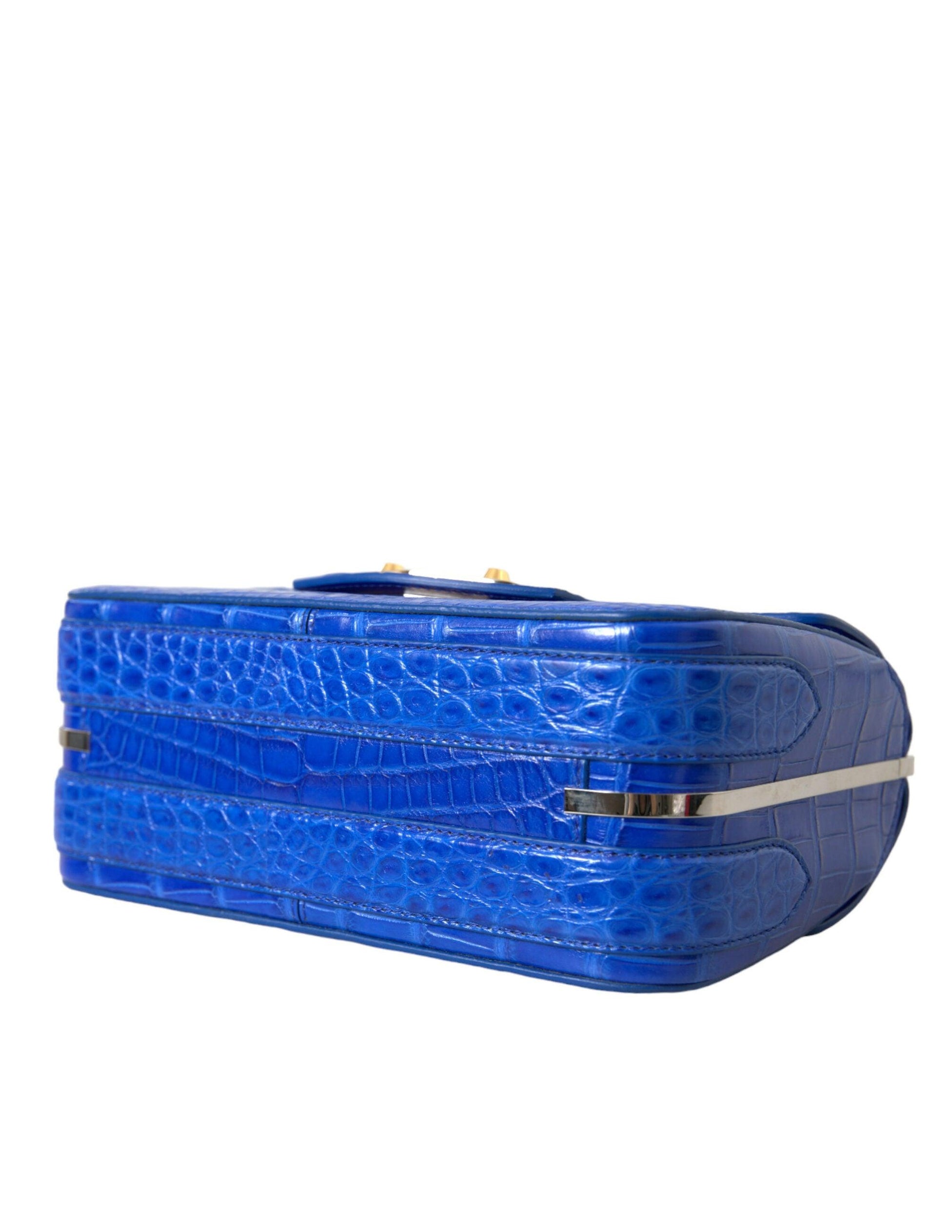 Balenciaga Alligator Skin Mini Shoulder Bag - Elegant Blue - Arichezz.store