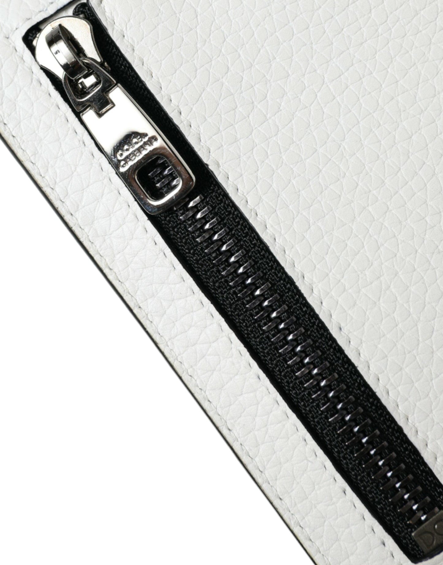 Dolce & Gabbana White Calf Leather Lanyard Logo Card Holder Wallet - Arichezz.store