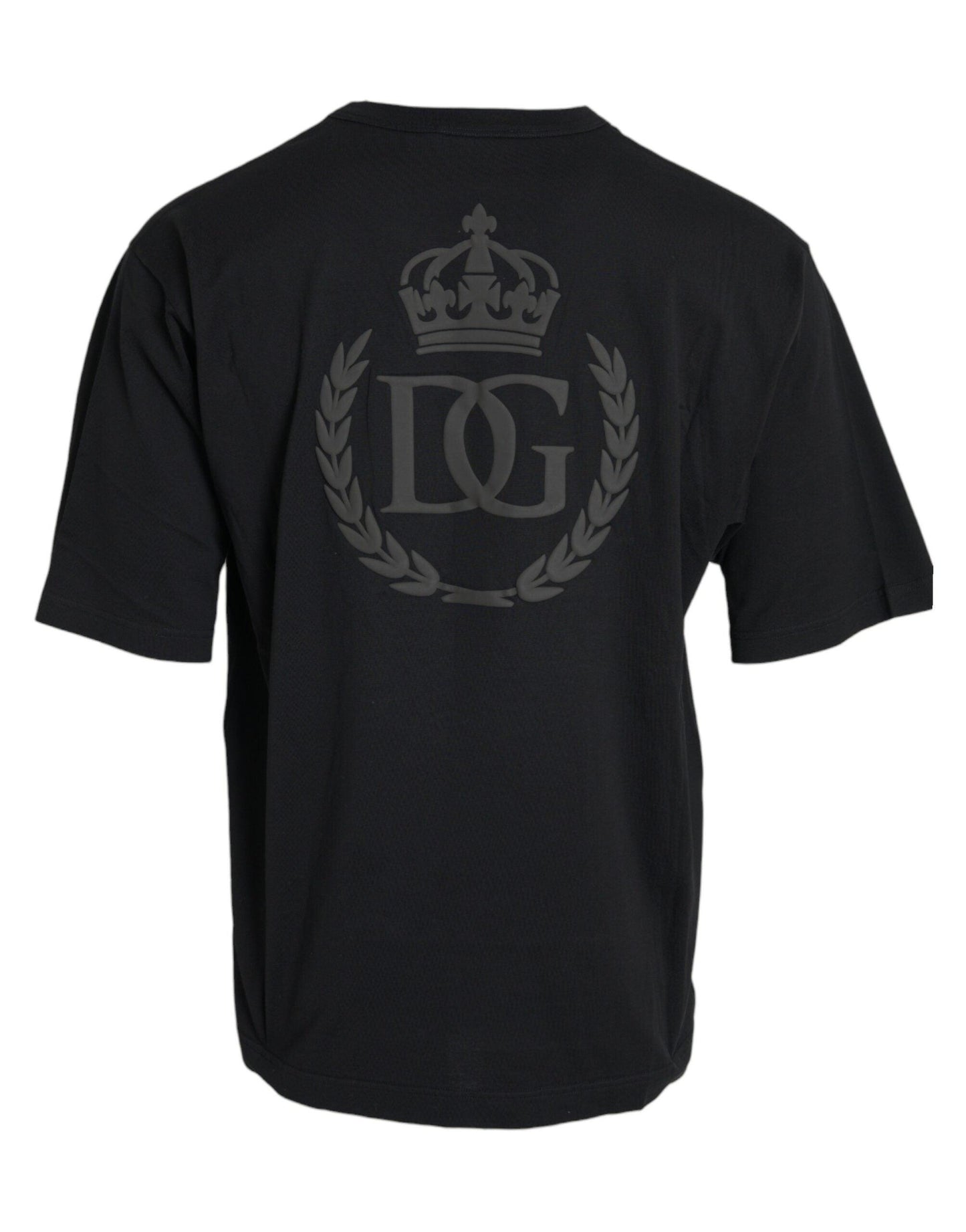 Dolce & Gabbana Black Logo Embossed Crew Neck Short Sleeves T-shirt - Arichezz.store