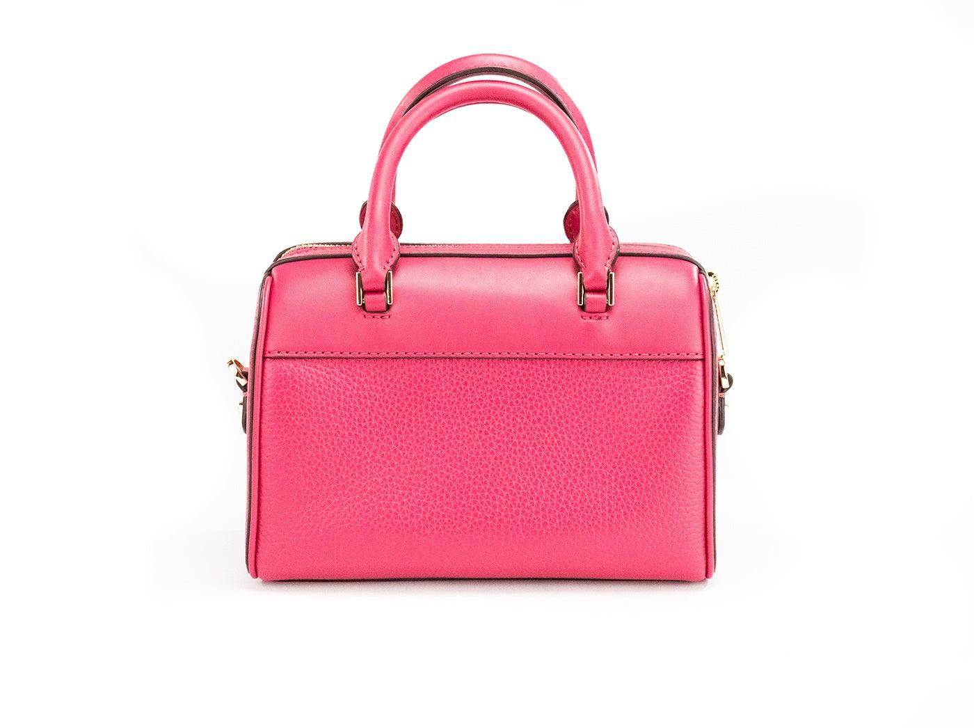 Michael Kors Travel XS Carmine Pink Leather Duffle Crossbody Handbag Purse - Arichezz.store