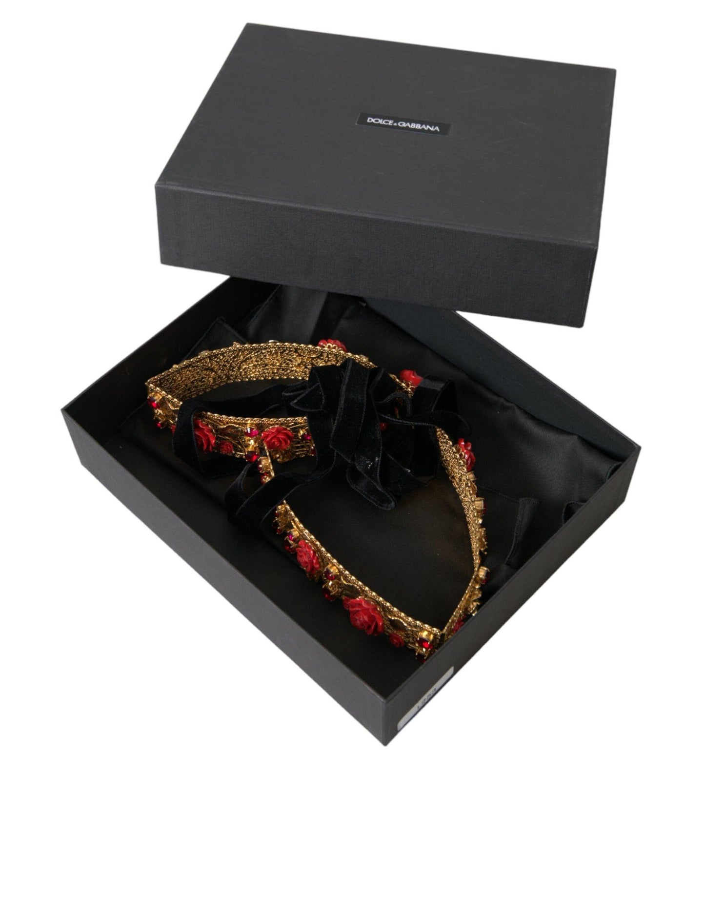 Dolce & Gabbana Gold Brass Red Roses Crystal Jewel Waist Belt - Arichezz.store