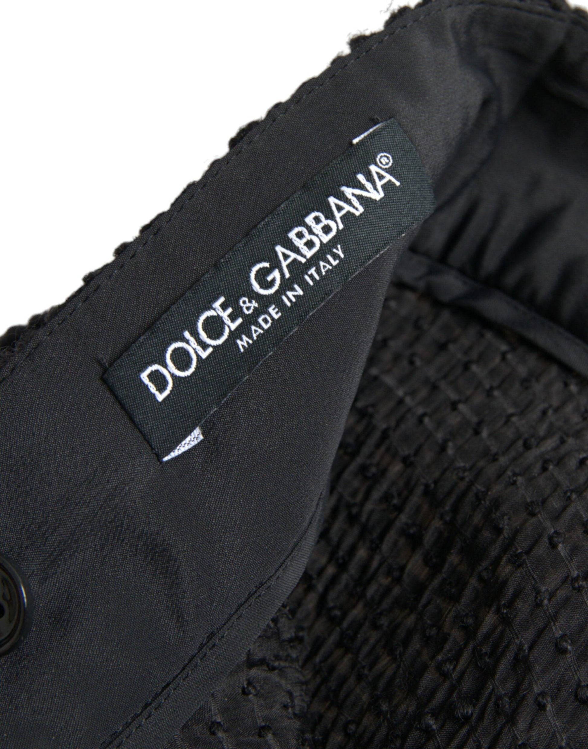 Dolce & Gabbana Black High Waist A-line Knee Length Skirt - Arichezz.store