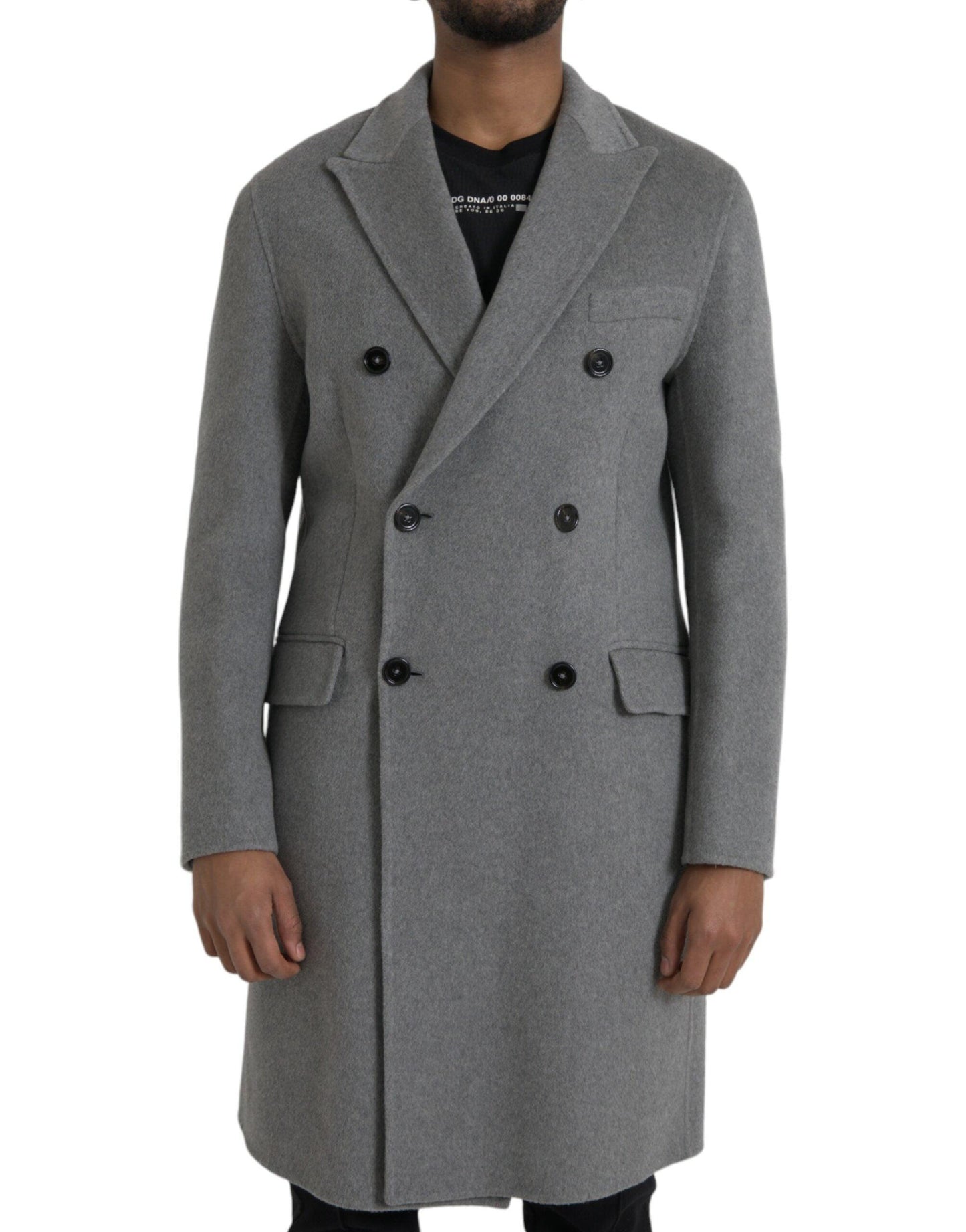 Dolce & Gabbana Gray Double Trench Coat Cashmere Jacket - Arichezz.store