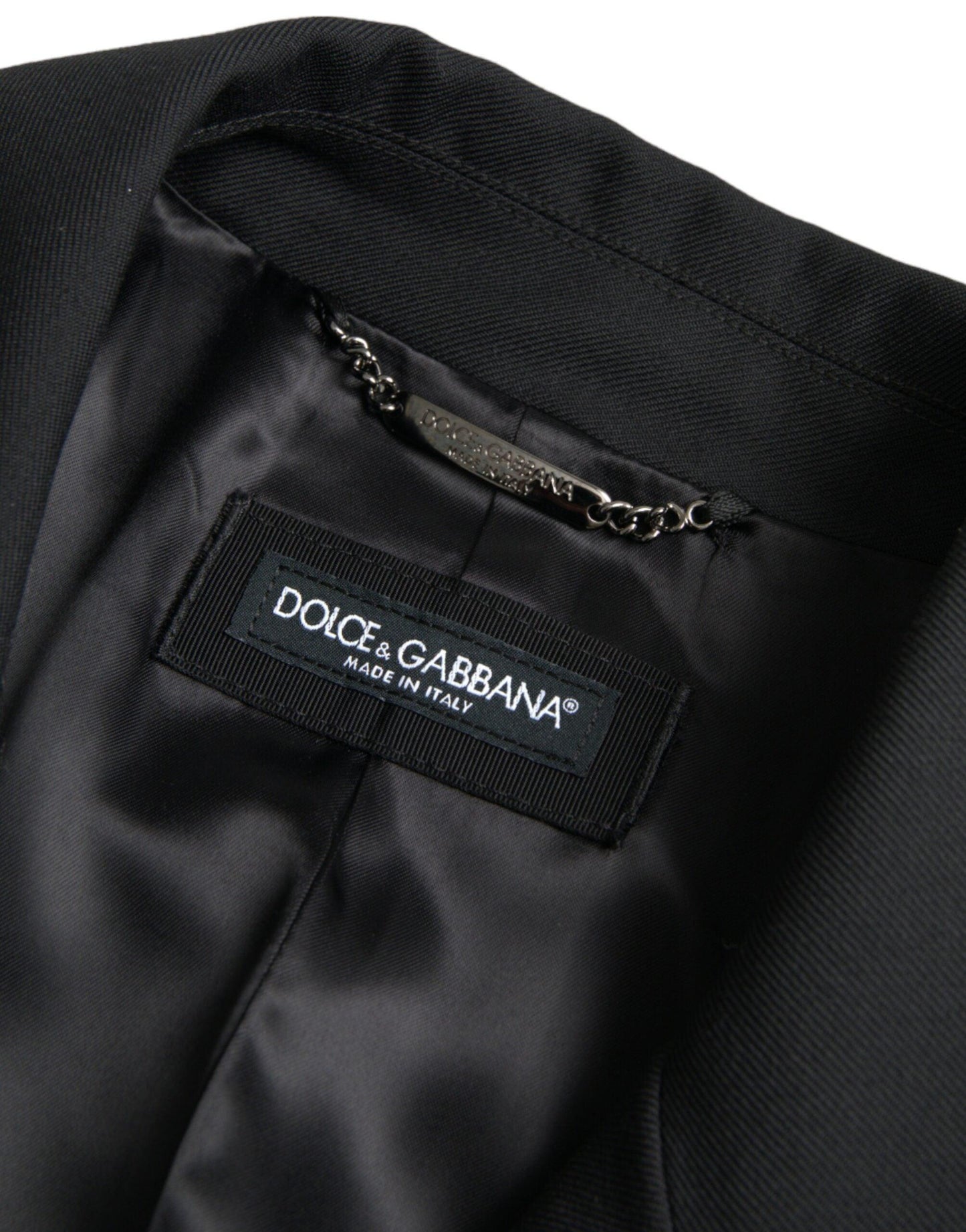 Dolce & Gabbana Black Double Breasted Trench Coat Jacket - Arichezz.store