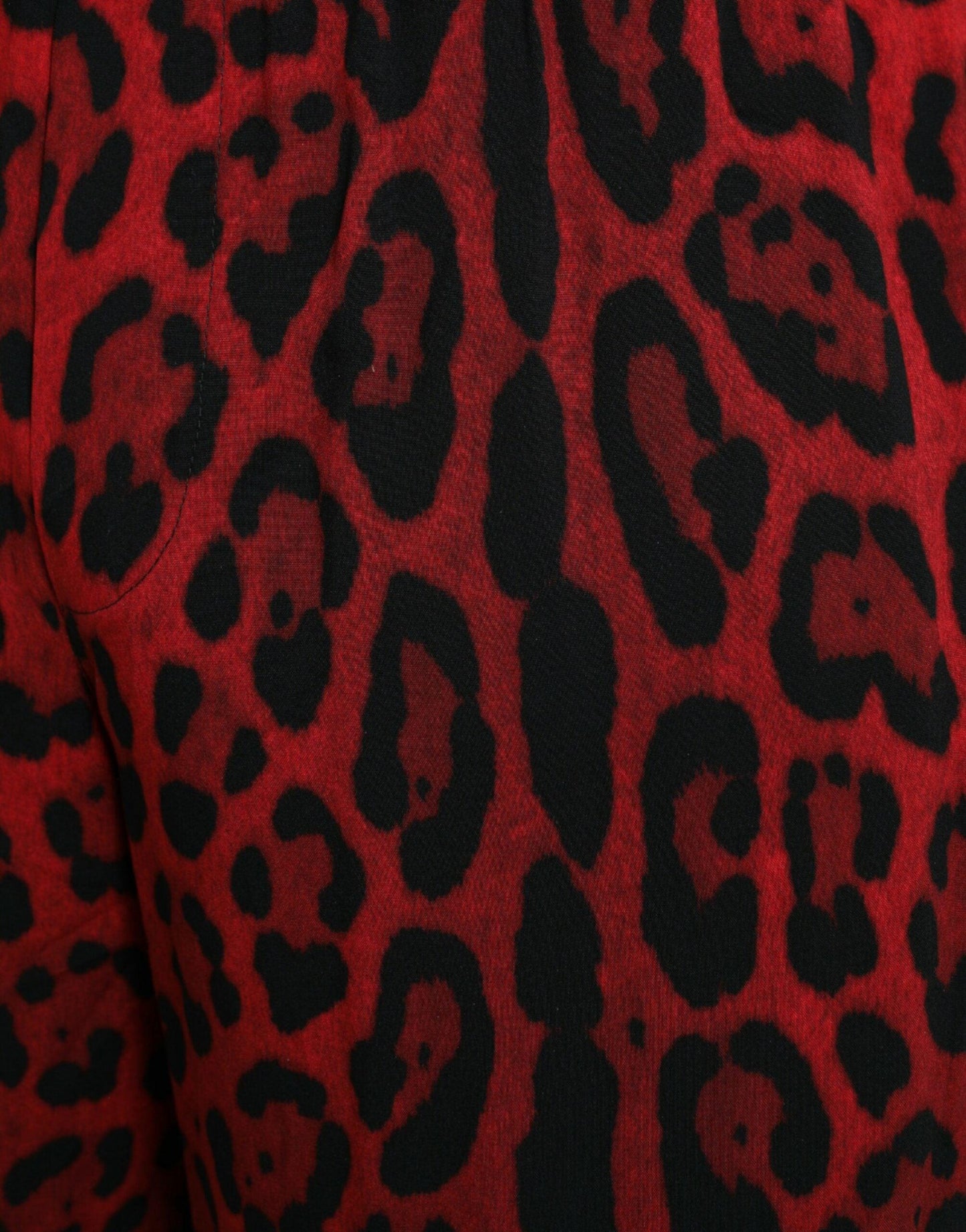 Dolce & Gabbana Red Leopard Print Viscose Bermuda Shorts - Arichezz.store