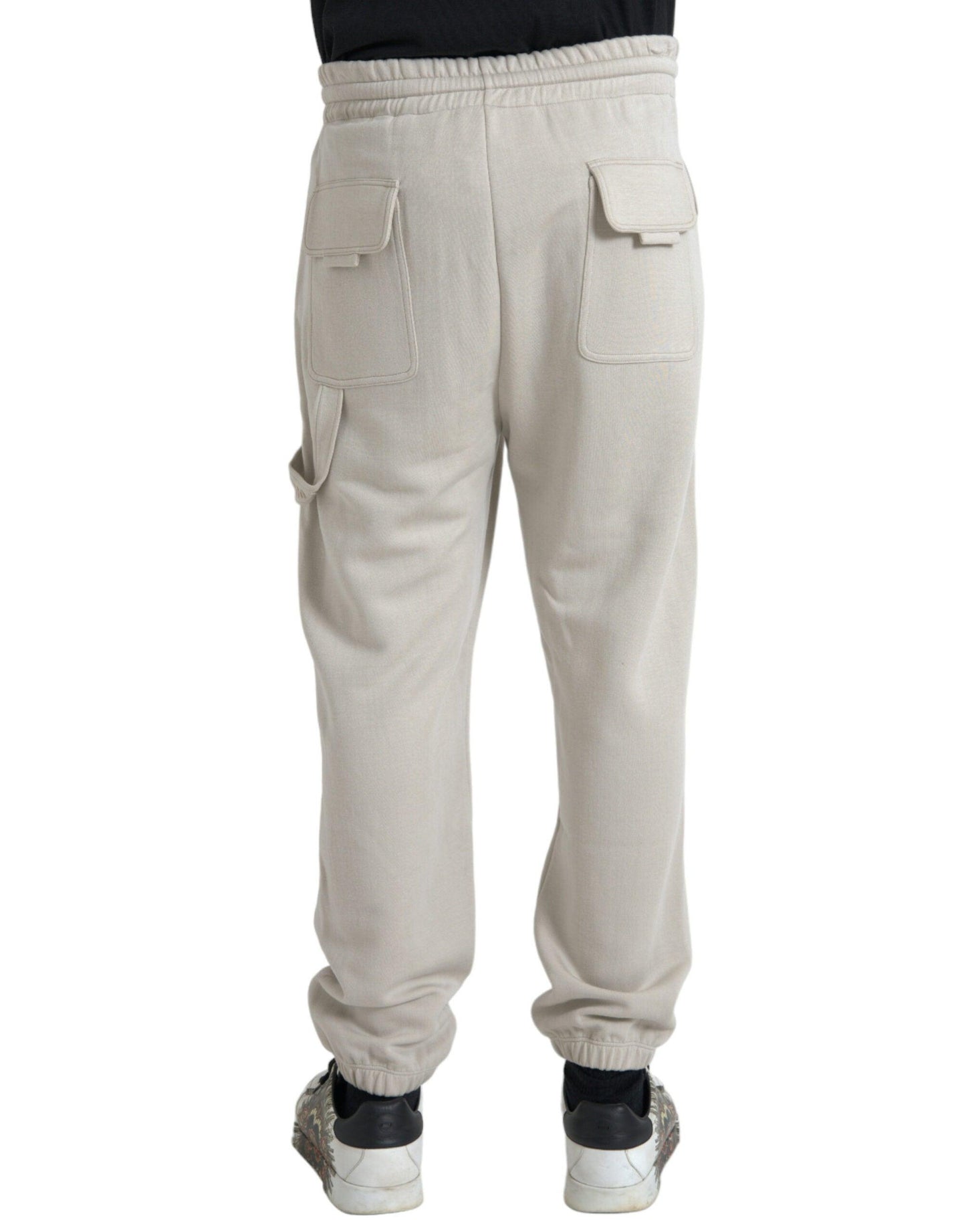 Dolce & Gabbana Off White Viscose Cargo Jogger Sweatpants Pants - Arichezz.store