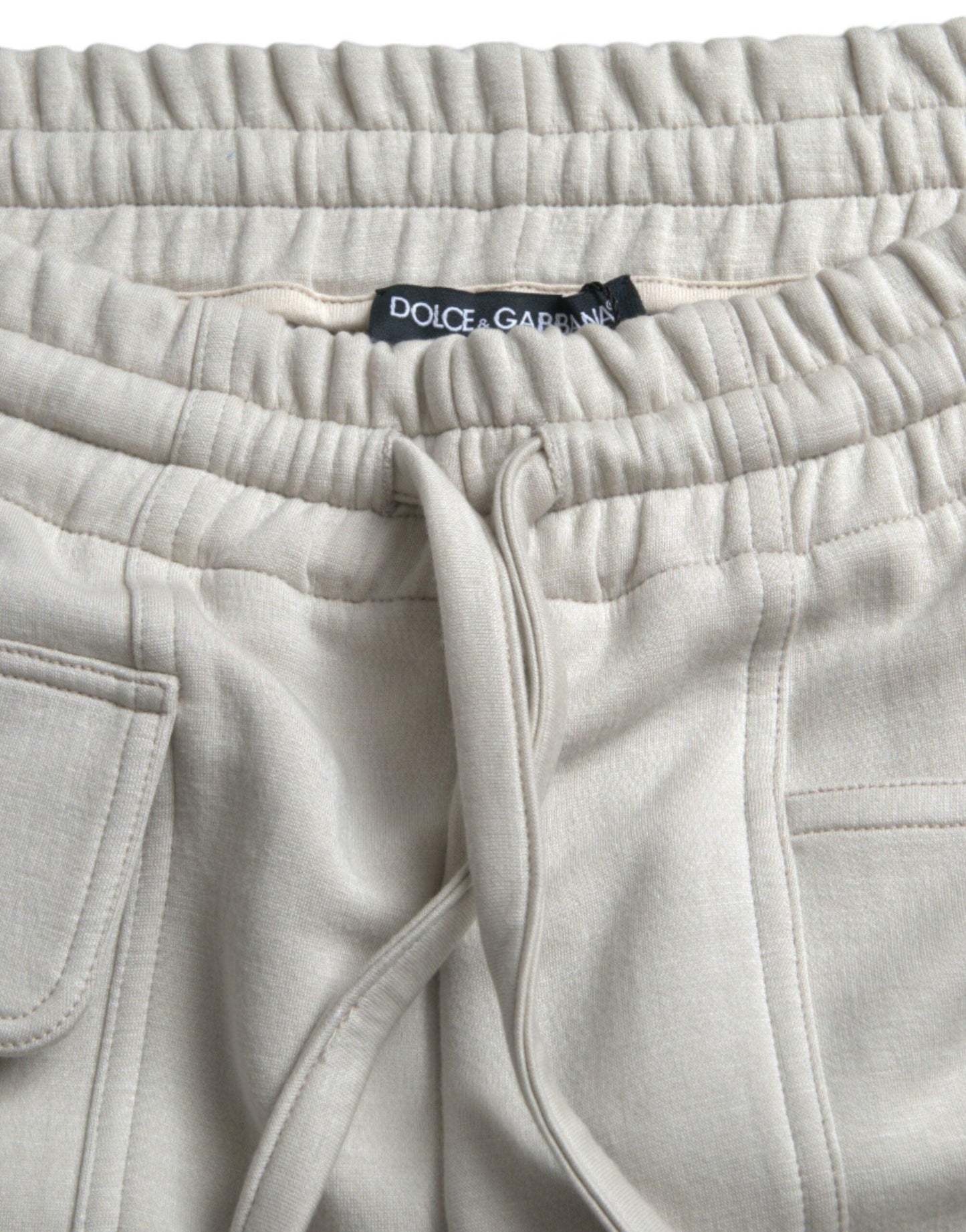 Dolce & Gabbana Off White Viscose Cargo Jogger Sweatpants Pants - Arichezz.store