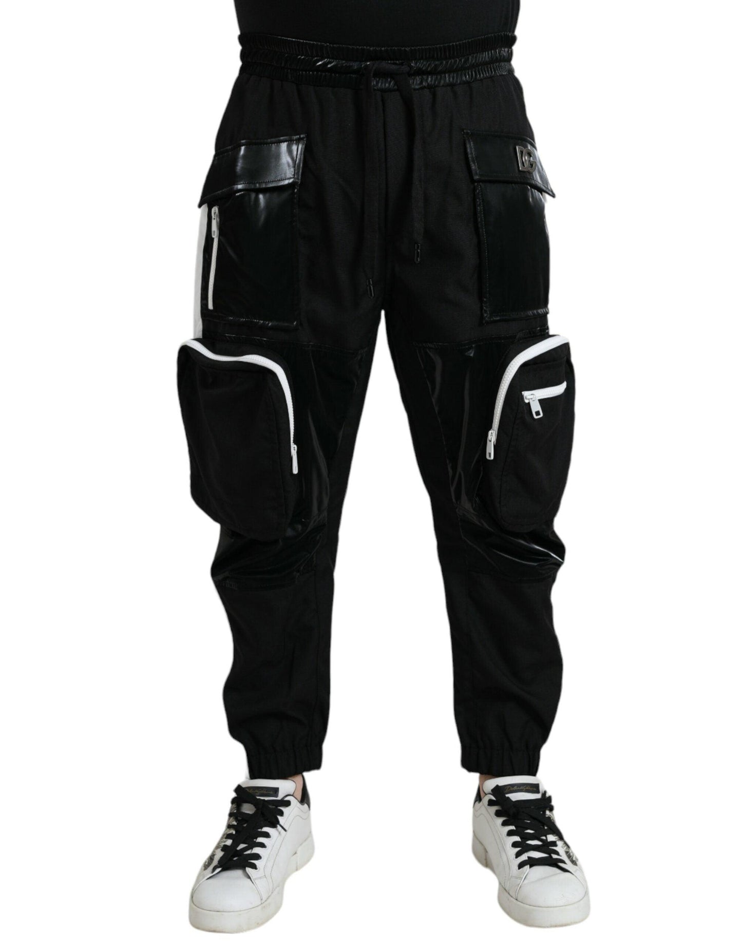 Dolce & Gabbana Black Nylon Cargo Jogger Men Sweatpants Pants - Arichezz.store